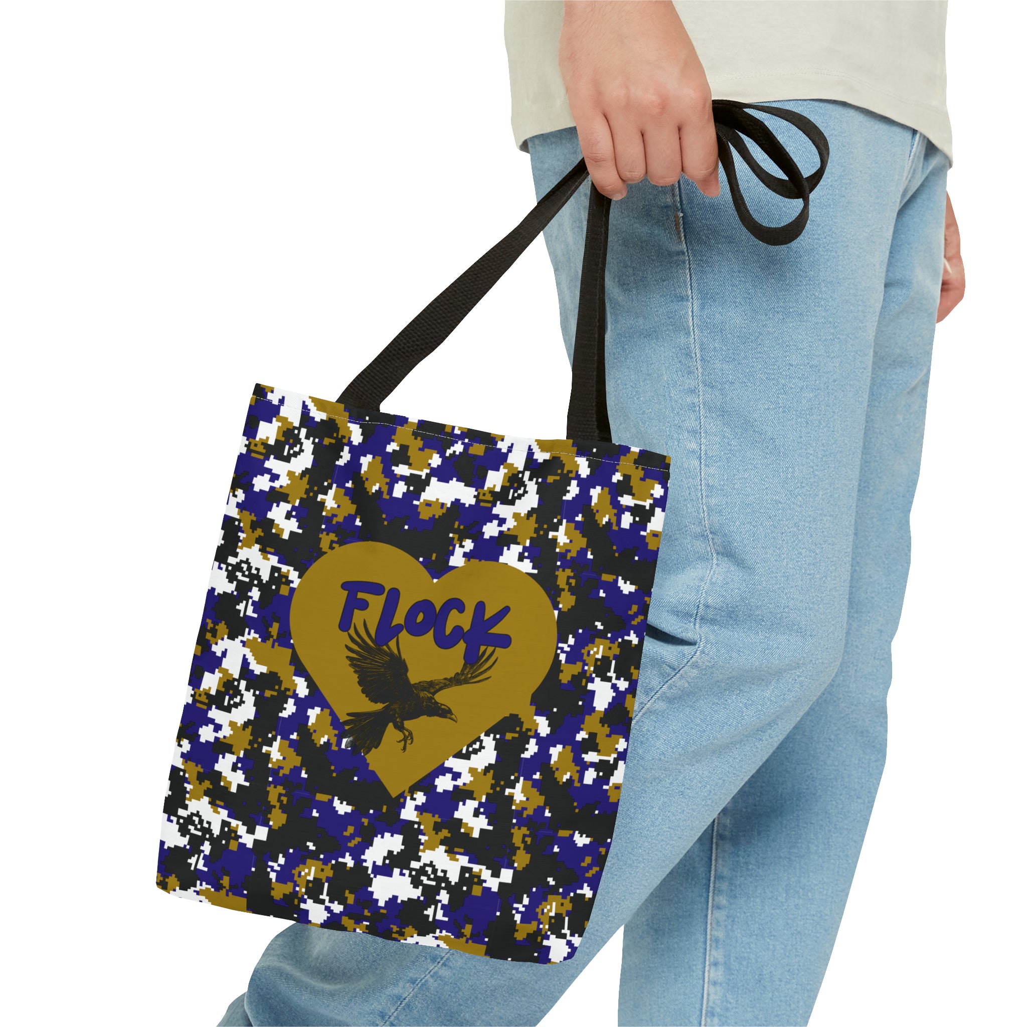 The Flock Tote | Purple Pride Camo Flock Shopping Tote for Baltimore Football Fans