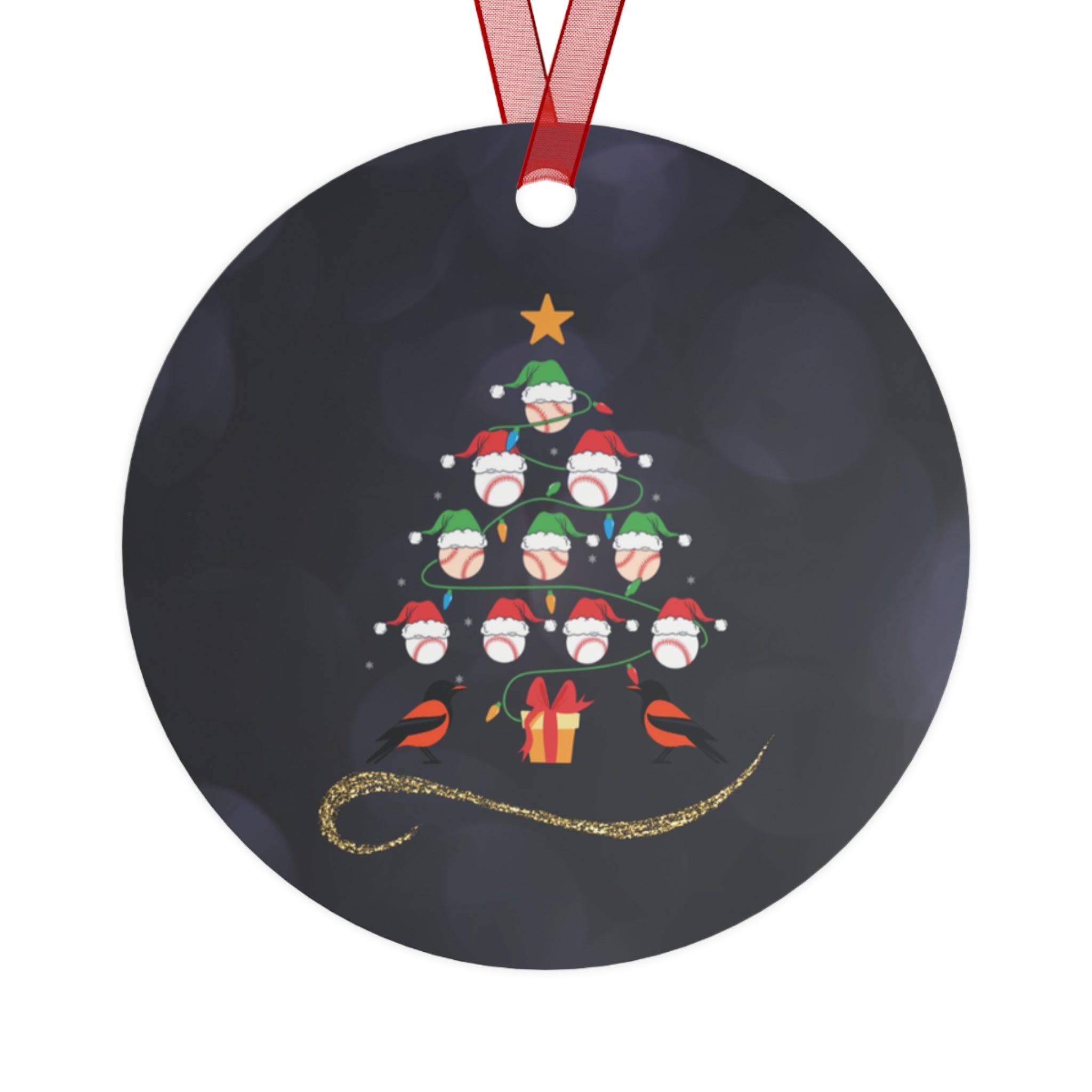 Baltimore Baseball Santa 2023 Lightweight Metal Double Sided Christmas Ornament 3" Round Order Two or More - $2.00 OFF each additional ornament