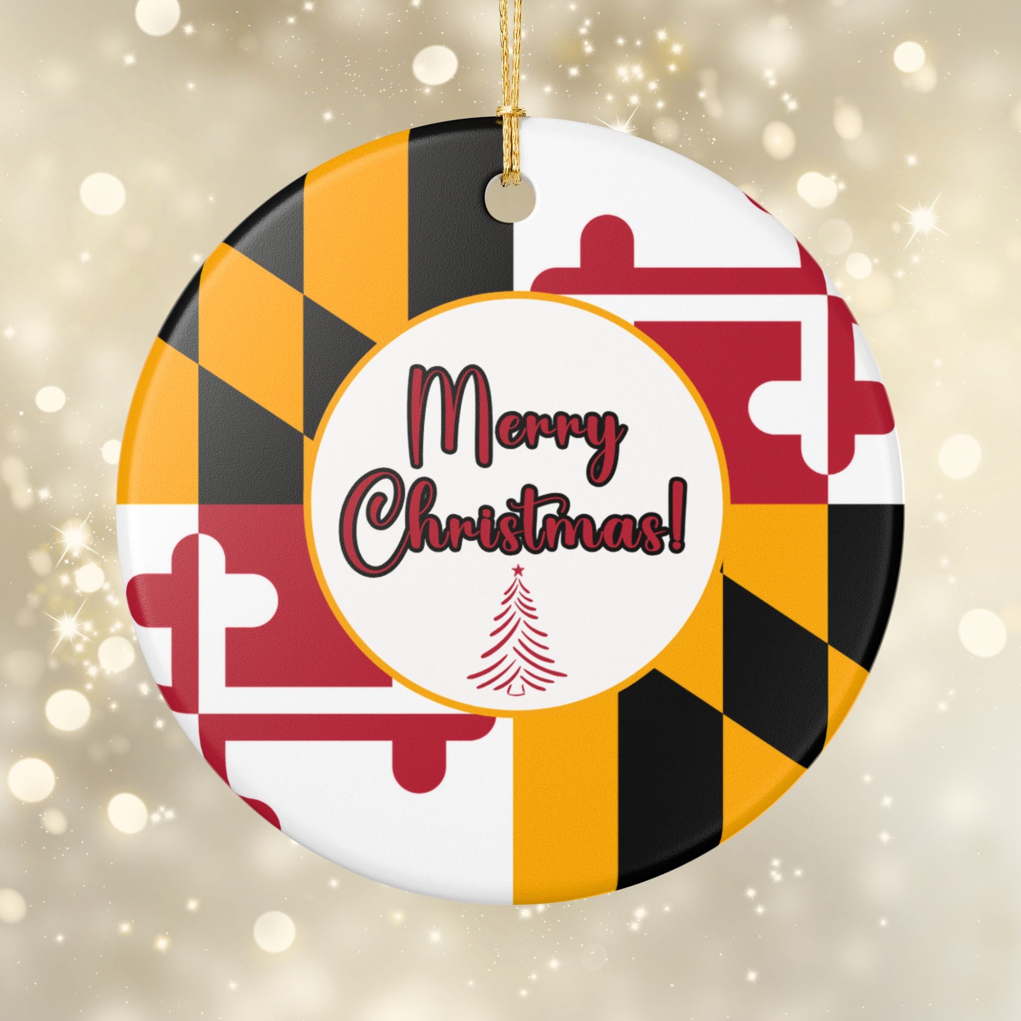 Maryland Flag Ornament  | Mary Christmas Ceramic Ornaments (2-Side Print) | Free Shipping