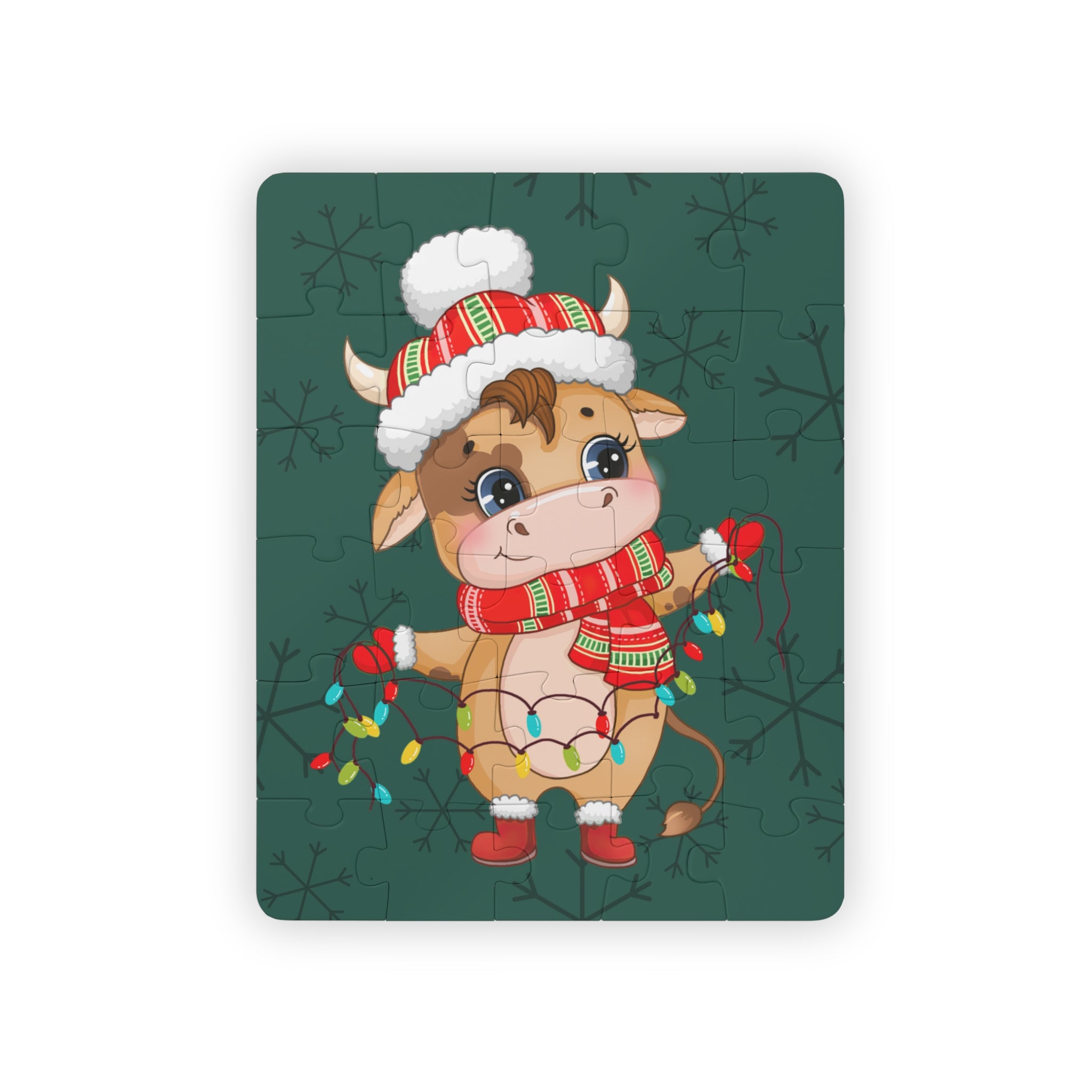 Christmas on the Farm Cow Puzzle for Children 30-Piece Maryland Puzzle