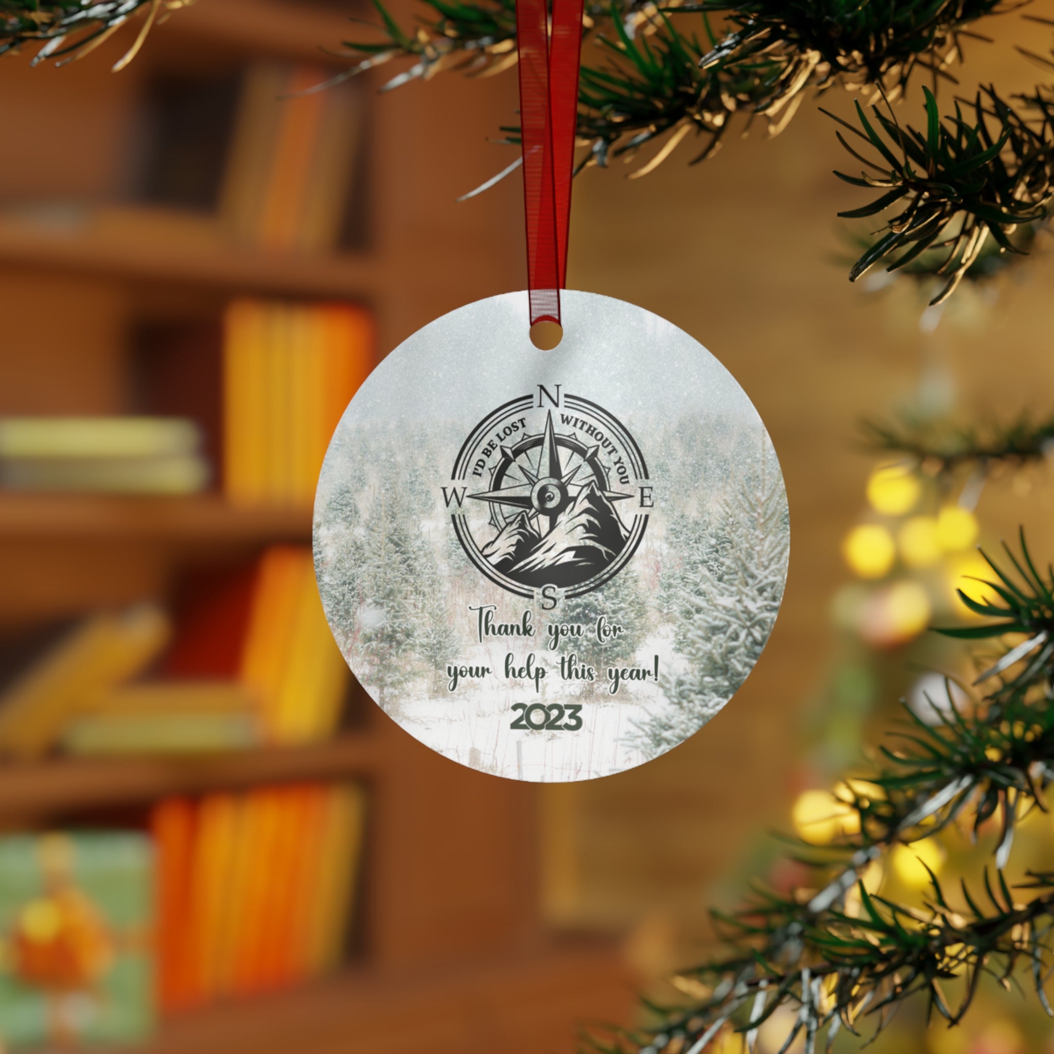 Thank you Ornament for Coworker, Tech Support, Team, Assistant, Boss, Friend 3" Round Metal, One Sided - Buy two or more and SAVE $2.00 on each additional