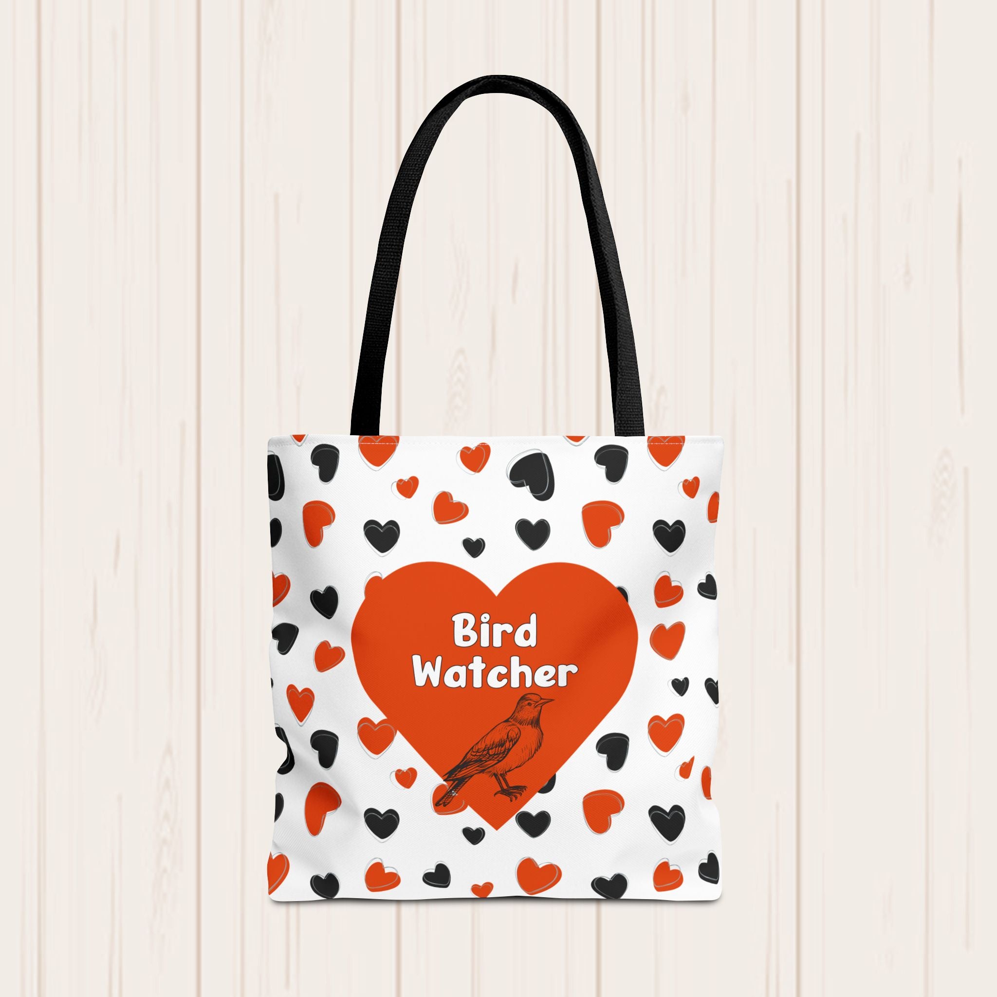 Bird Watcher Bag Heart Theme | Shopping Tote for Baltimore Sports Fans | Birdland Utility Bag