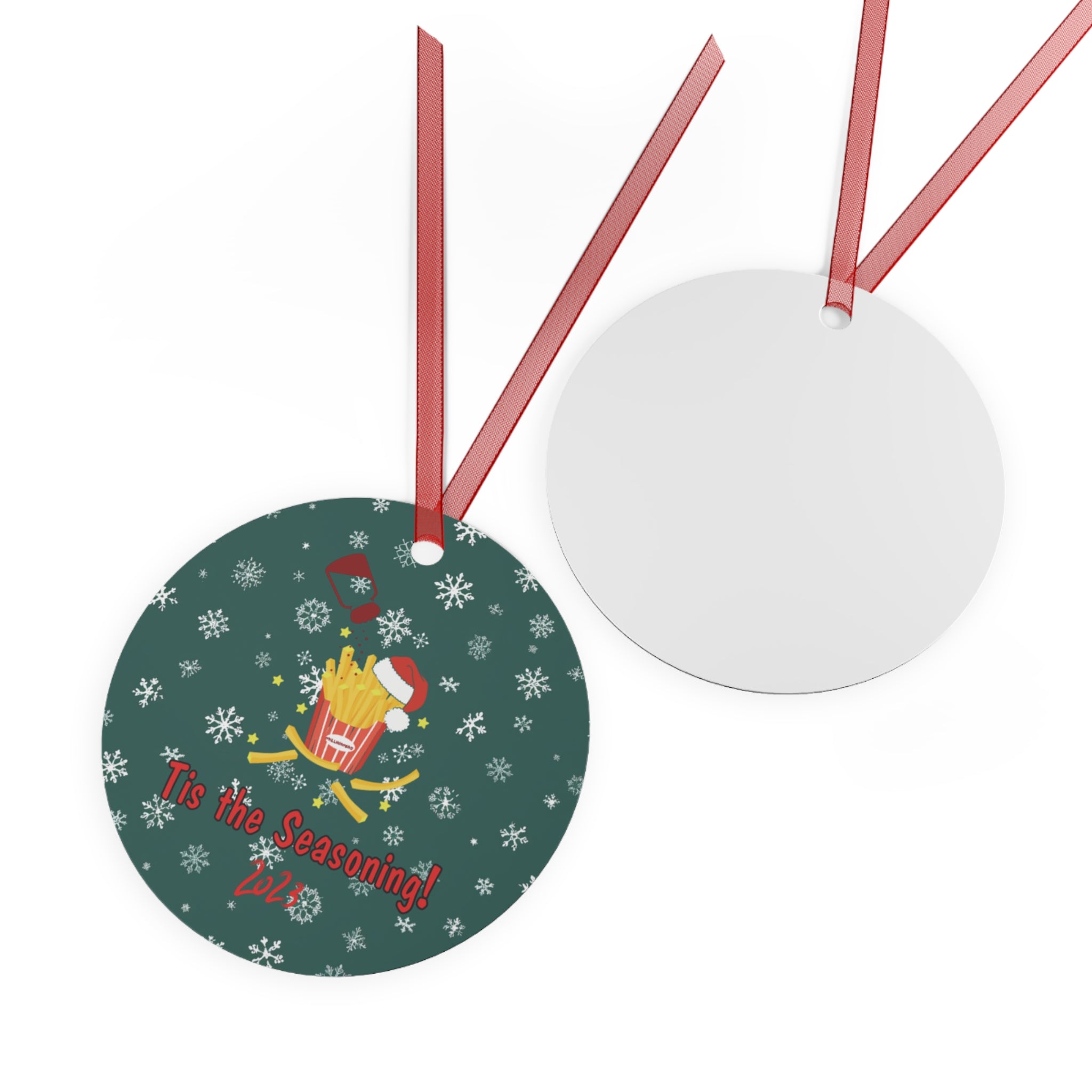 Tis the Seasoning Grillmongers Holiday 3" Round Aluminum Ornament - Buy Two or More and Get $2.22 off each additional ornament