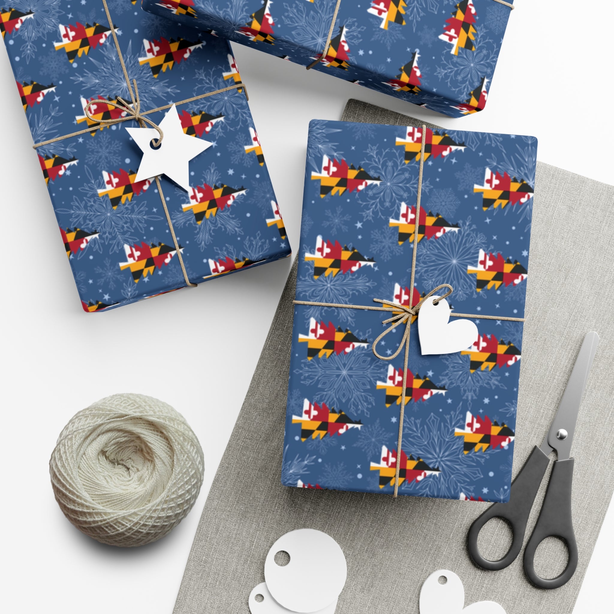 Maryland Christmas Wrapping Paper Roll of 6 or 12 Feet | Choice of Matte or Satin Finish | Buy 2 or more and SAVE 10%