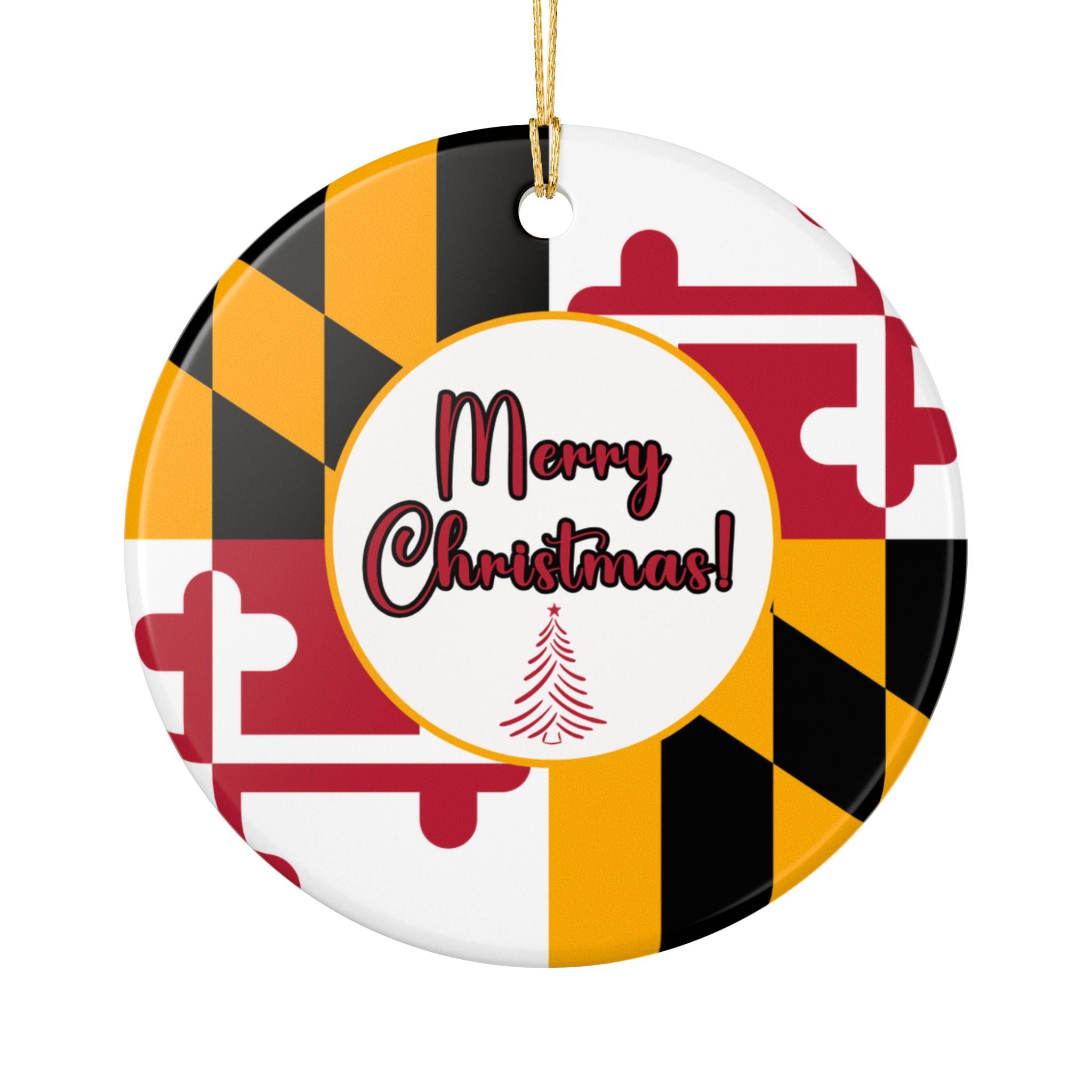 Maryland Flag Ornament  | Mary Christmas Ceramic Ornaments (2-Side Print) | Free Shipping