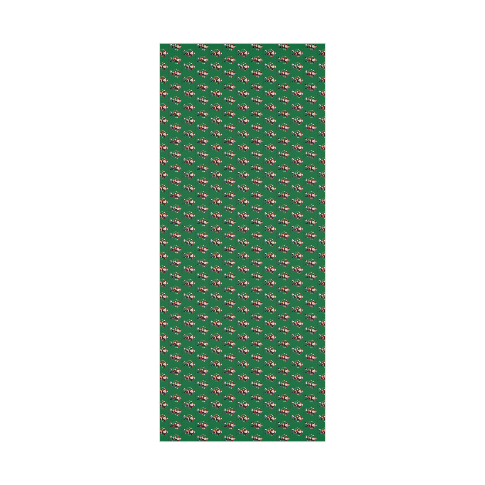 Soccer Santa Christmas Wrapping Paper Roll of 6 or 12 Feet | Choice of Matte or Satin Finish | Buy 2 or more and SAVE 10%