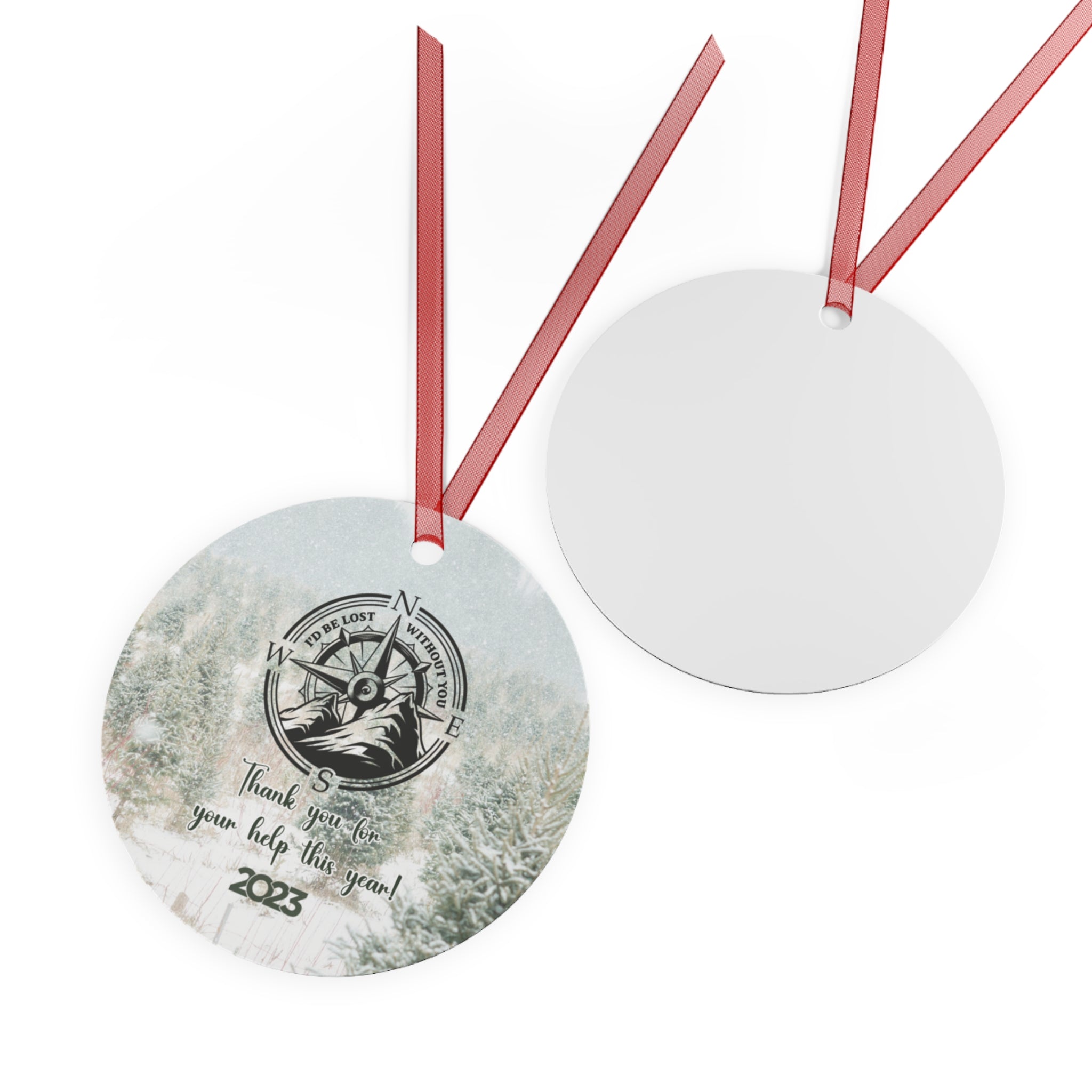 Thank you Ornament for Coworker, Tech Support, Team, Assistant, Boss, Friend 3" Round Metal, One Sided - Buy two or more and SAVE $2.00 on each additional