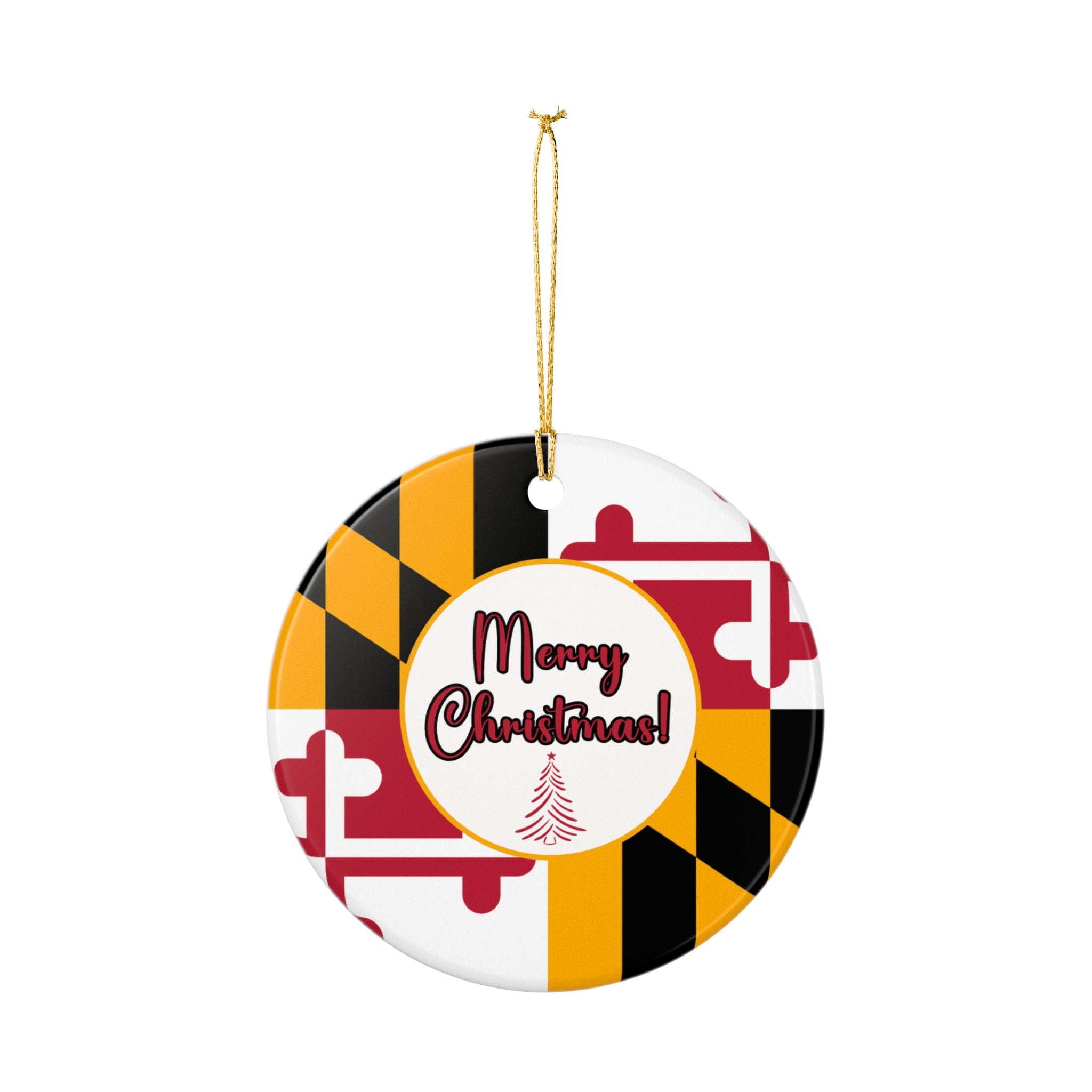 Maryland Flag Ornament  | Mary Christmas Ceramic Ornaments (2-Side Print) | Free Shipping