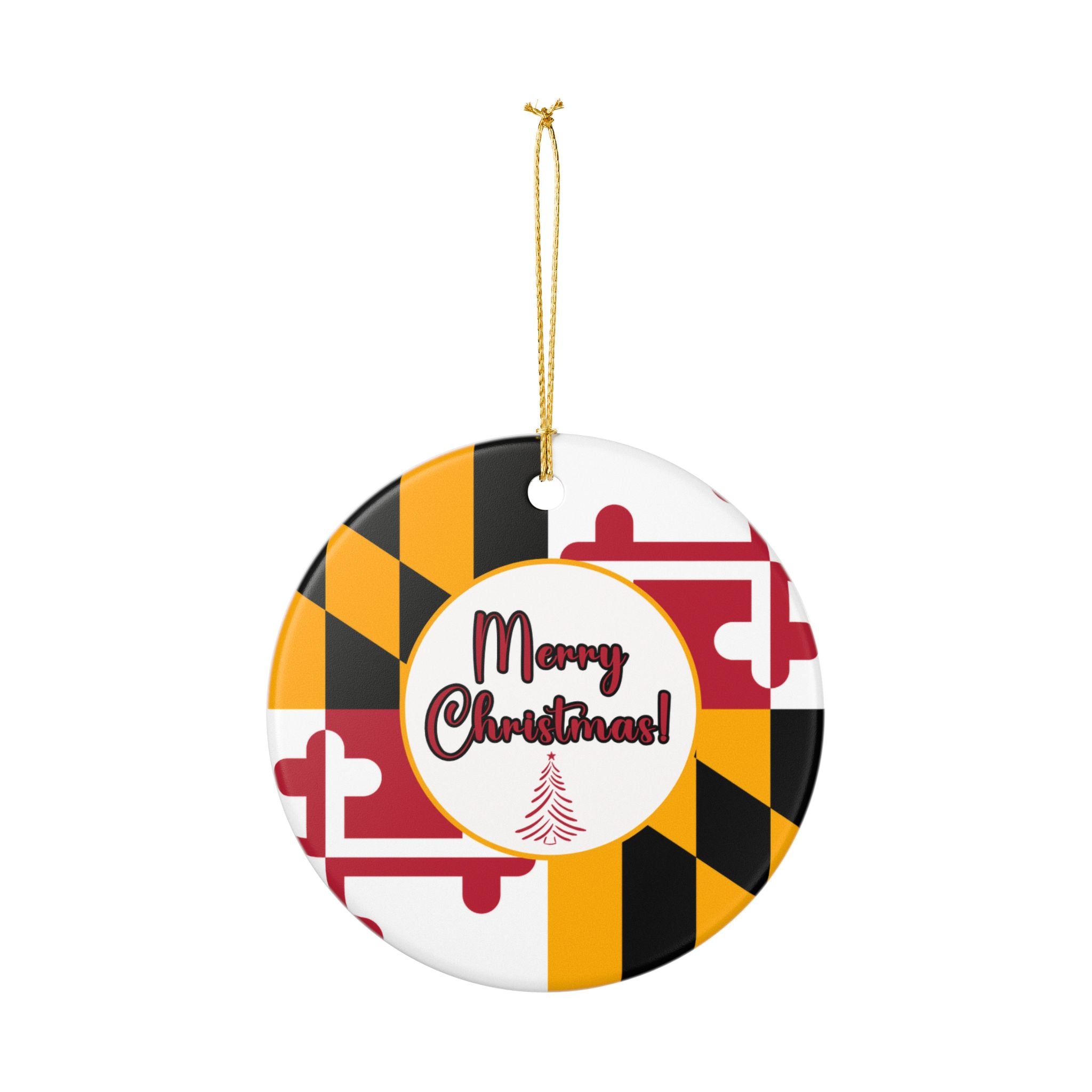 Maryland Flag Ornament  | Mary Christmas Ceramic Ornaments (2-Side Print) | Free Shipping