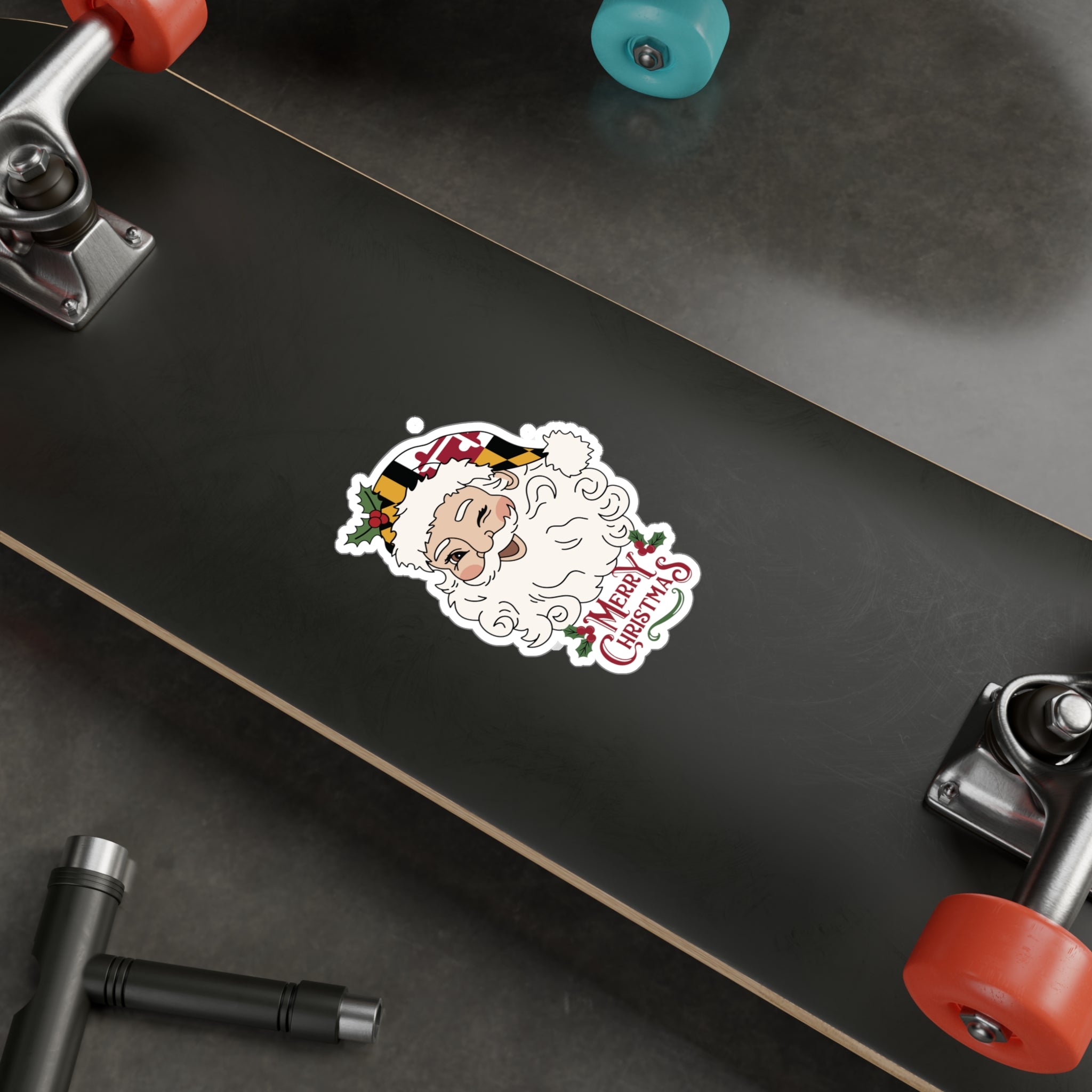 Maryland Santa Christmas Sticker | Tis the Seasoning | Kiss-Cut Vinyl Decals | Baltimore Christmas