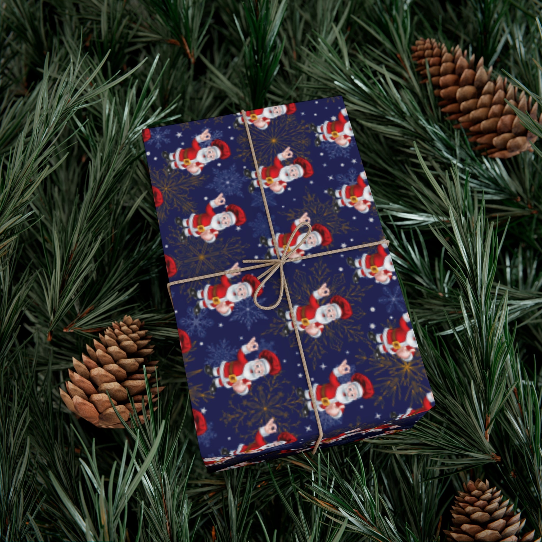 Chef Santa Christmas Wrapping Paper Roll of 6 or 12 Feet | Choice of Matte or Satin Finish | Buy 2 or more and SAVE 10%