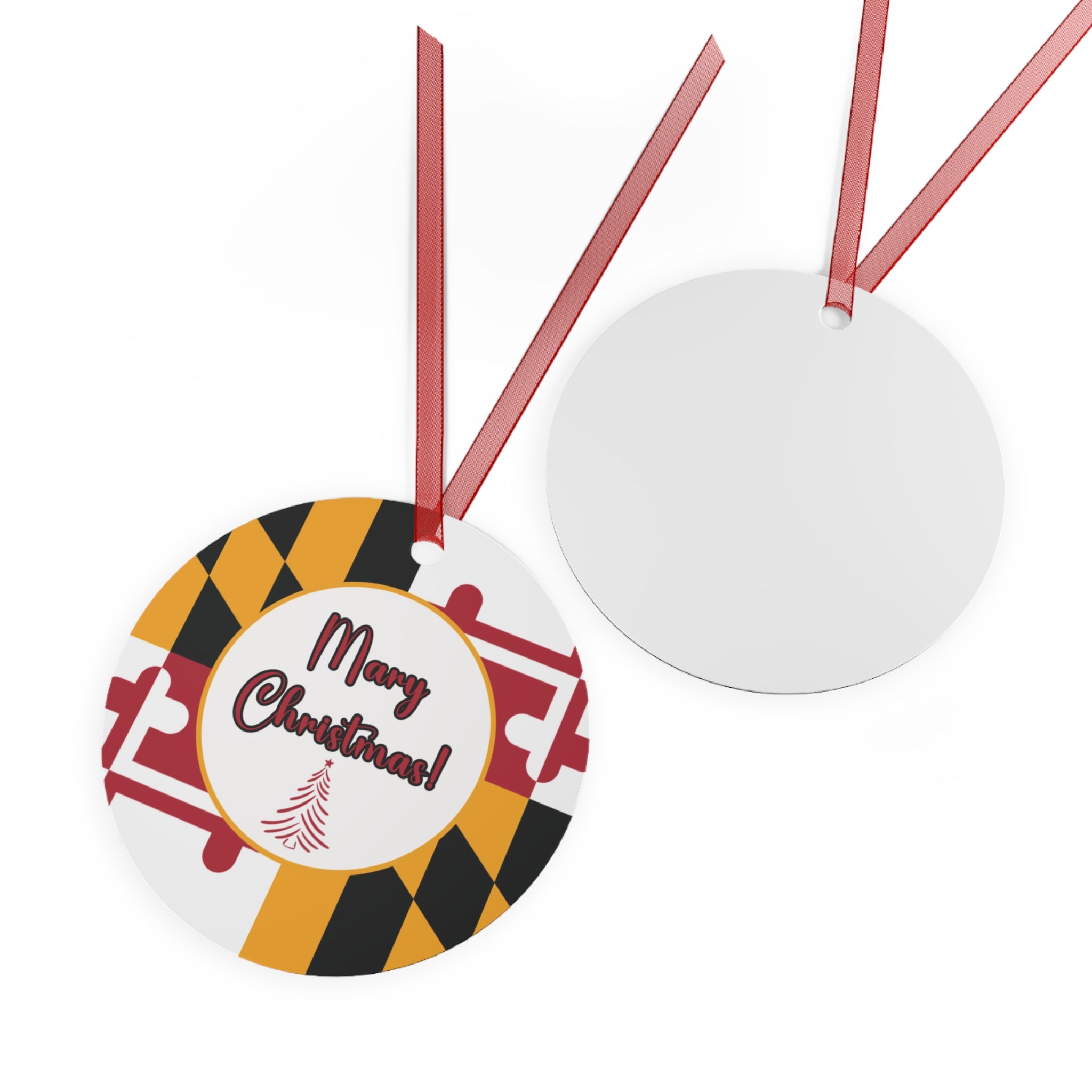 Maryland Christmas Ornament, Aluminum One Sided - Buy 2 or more and SAVE $2.00 on each additional ornament