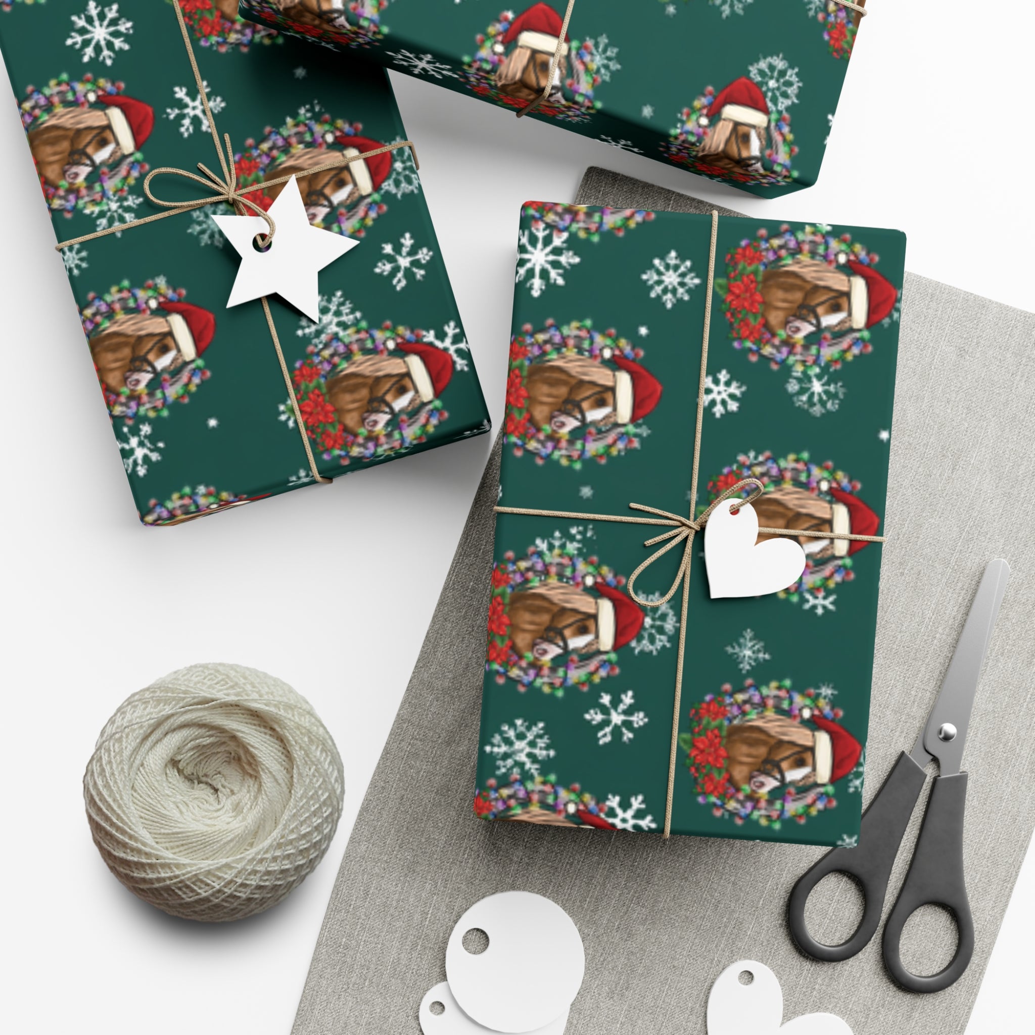 Horse Lover Christmas Wrapping Paper Roll of 6 or 12 Feet | Choice of Matte or Satin Finish | Buy 2 or more and SAVE 10%