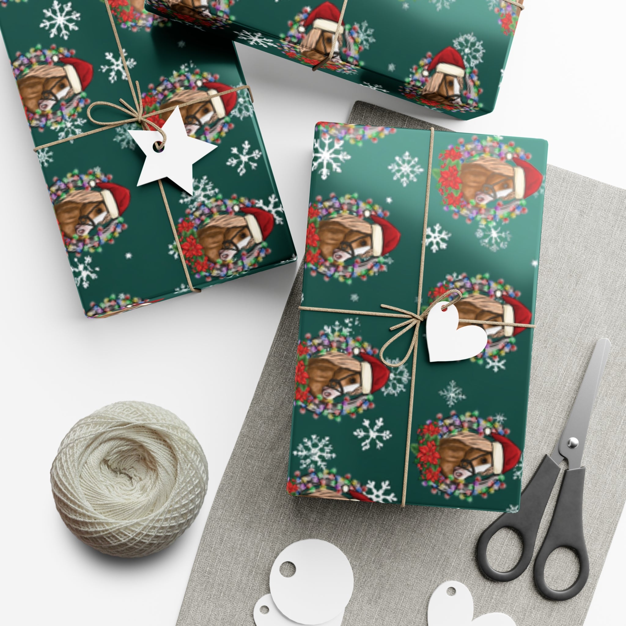 Horse Lover Christmas Wrapping Paper Roll of 6 or 12 Feet | Choice of Matte or Satin Finish | Buy 2 or more and SAVE 10%