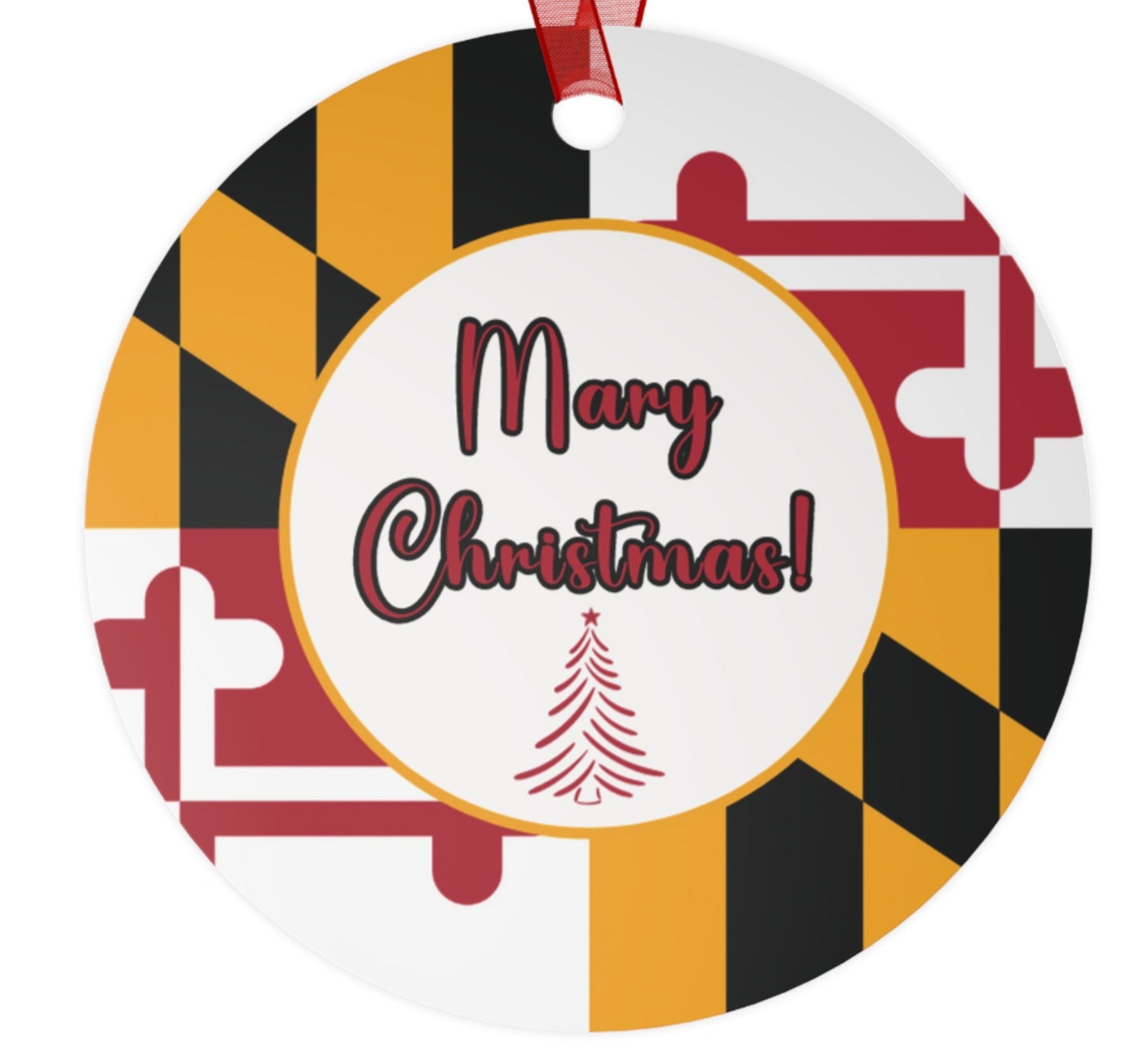 Maryland Christmas Ornament, Aluminum One Sided - Buy 2 or more and SAVE $2.00 on each additional ornament