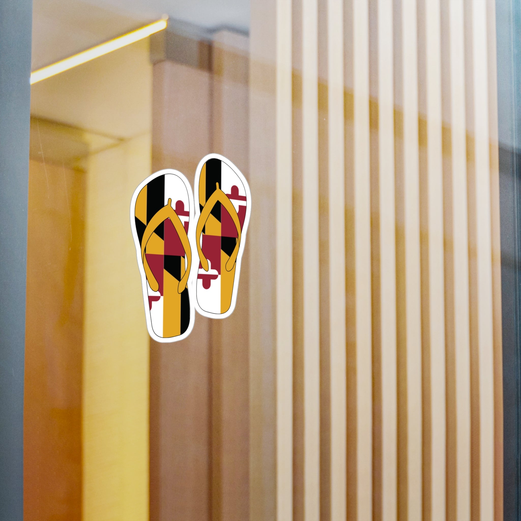 Maryland Flag Flip Flops Sticker | Baltimore Sticker | Kiss-Cut Vinyl Decals | Baltimore Summer | Ocean City Sticker | Vinyl MD Decal