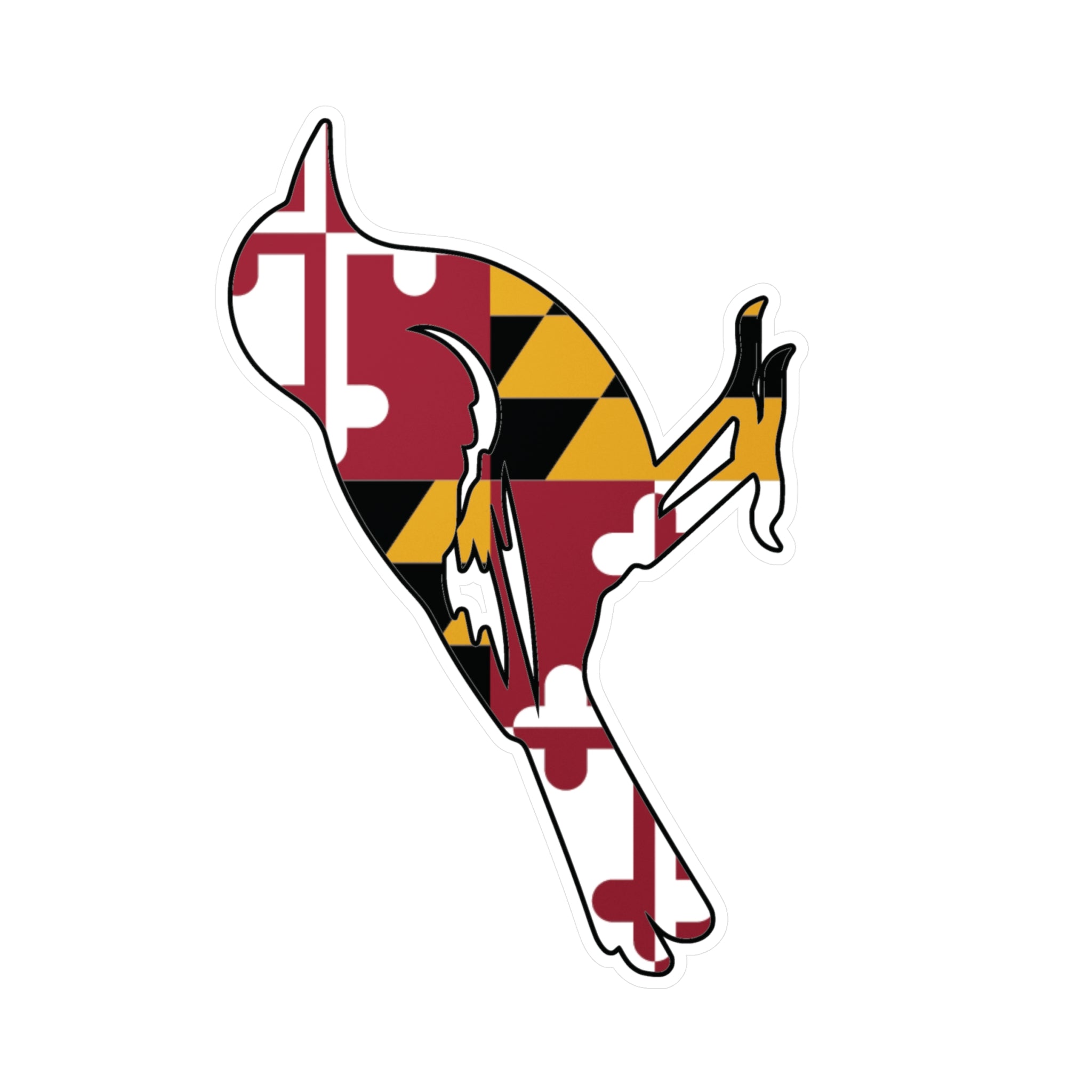 Maryland Flag Sticker | Baltimore Oriole Bird | Kiss-Cut Vinyl Decals | Baltimore Summer | Oriole Sticker