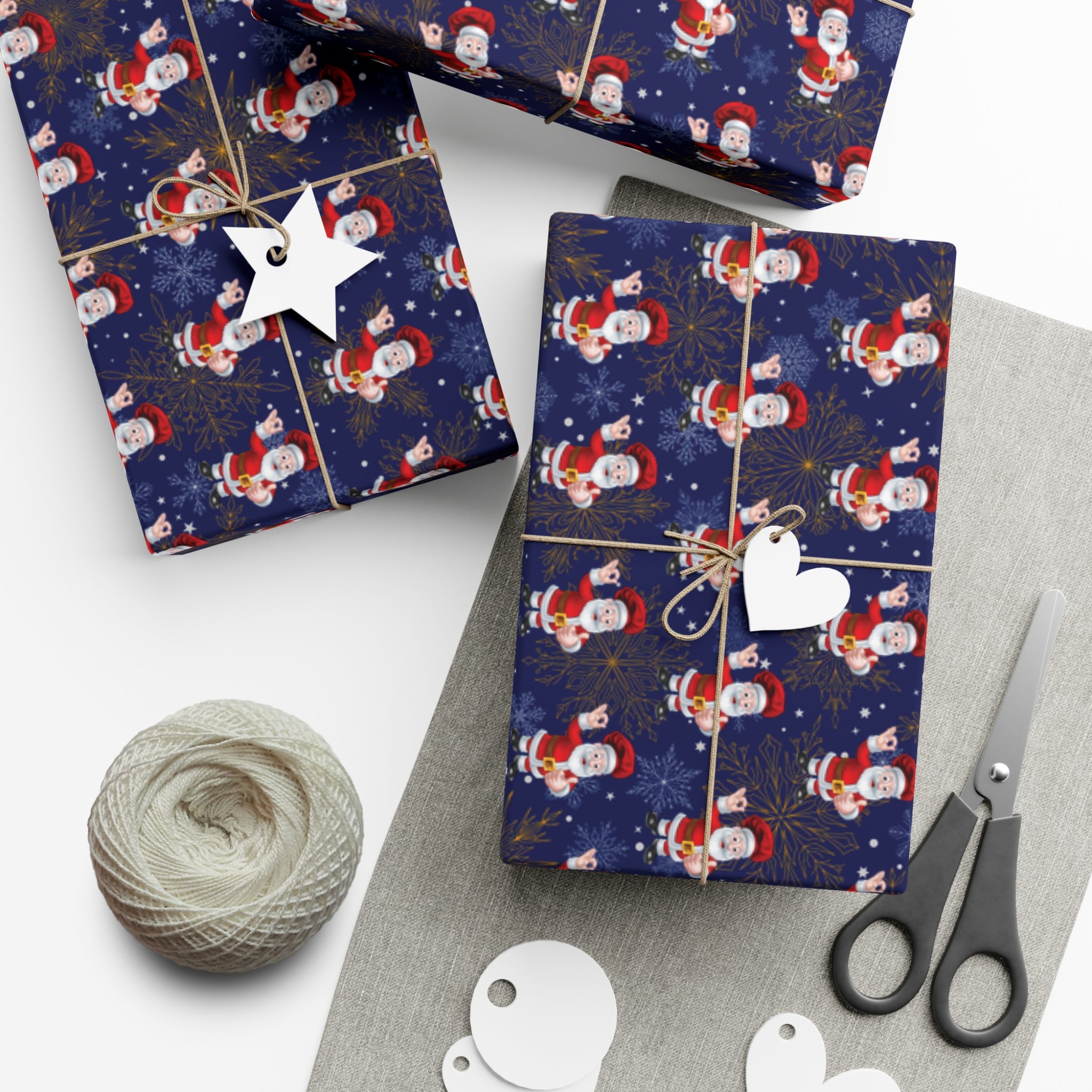 Chef Santa Christmas Wrapping Paper Roll of 6 or 12 Feet | Choice of Matte or Satin Finish | Buy 2 or more and SAVE 10%