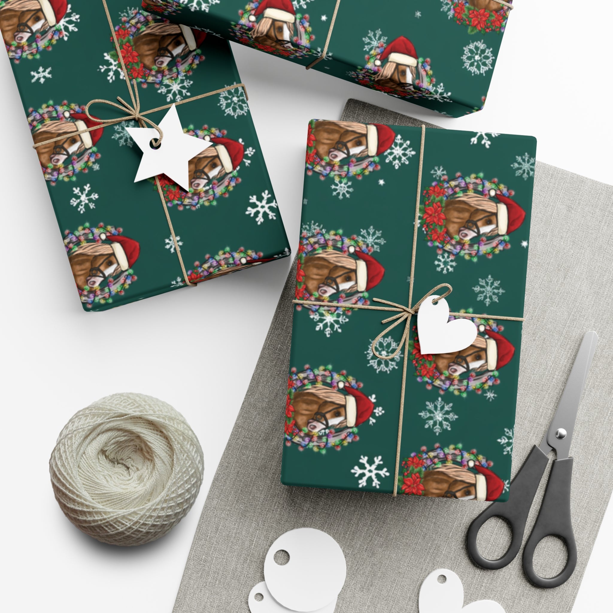 Horse Lover Christmas Wrapping Paper Roll of 6 or 12 Feet | Choice of Matte or Satin Finish | Buy 2 or more and SAVE 10%