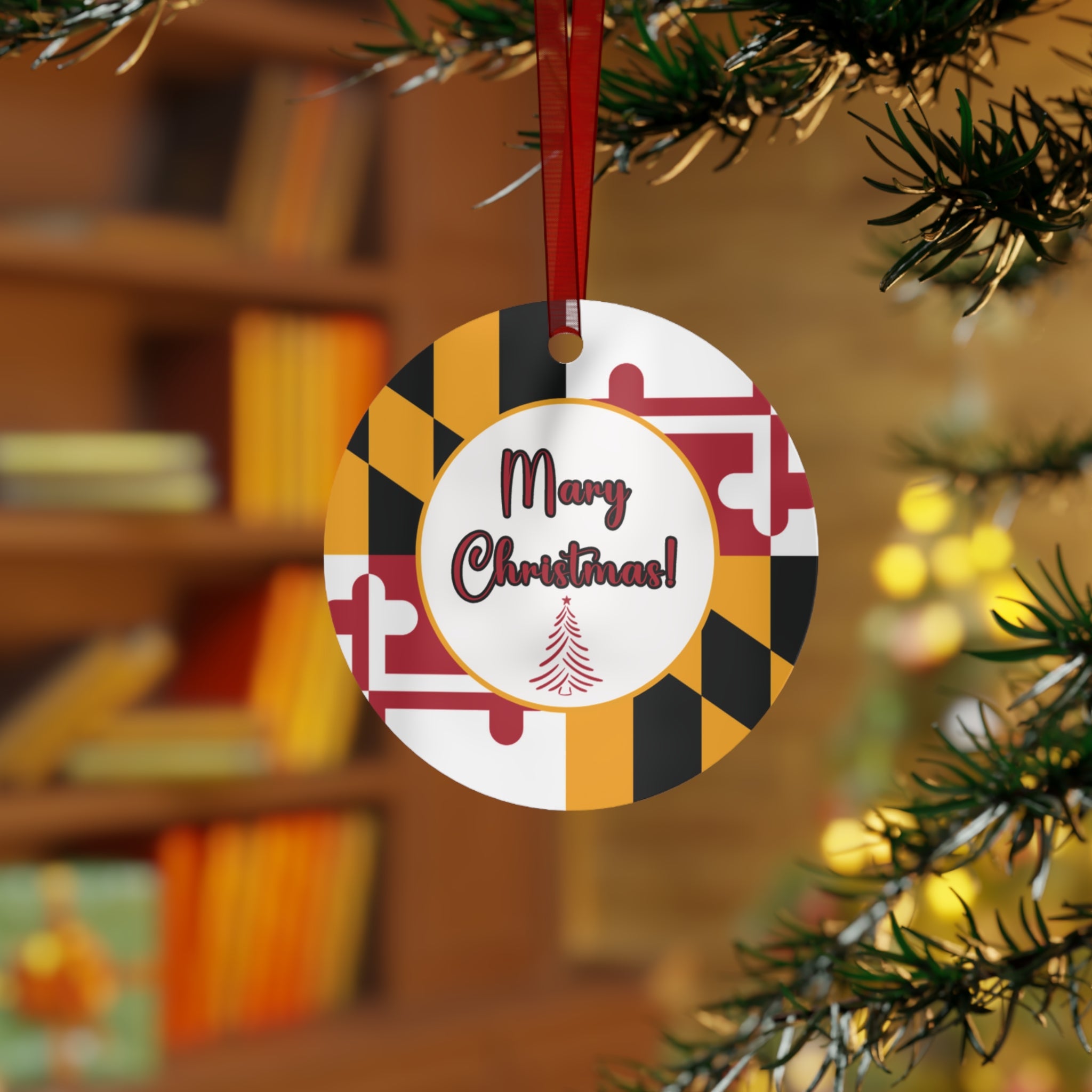 Maryland Christmas Ornament, Aluminum One Sided - Buy 2 or more and SAVE $2.00 on each additional ornament