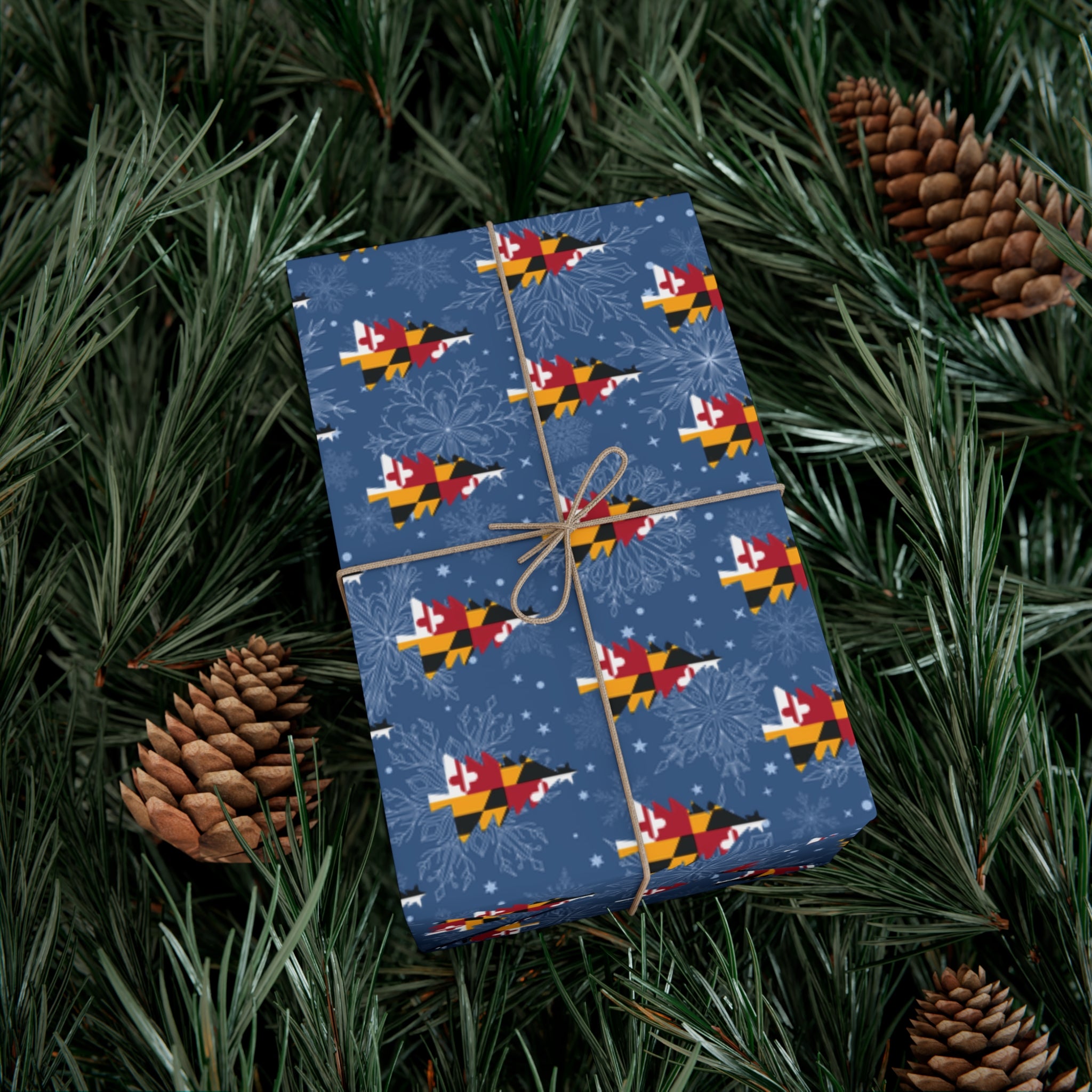 Maryland Christmas Wrapping Paper Roll of 6 or 12 Feet | Choice of Matte or Satin Finish | Buy 2 or more and SAVE 10%