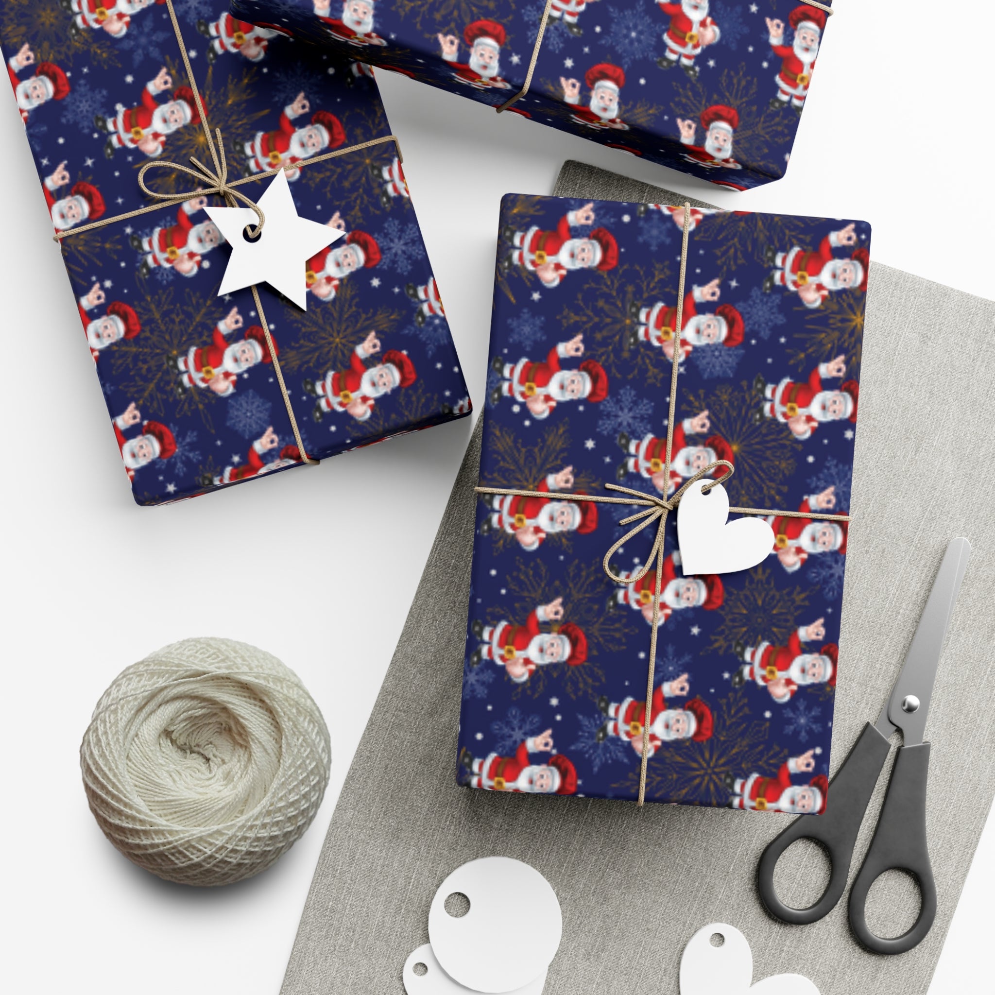 Chef Santa Christmas Wrapping Paper Roll of 6 or 12 Feet | Choice of Matte or Satin Finish | Buy 2 or more and SAVE 10%