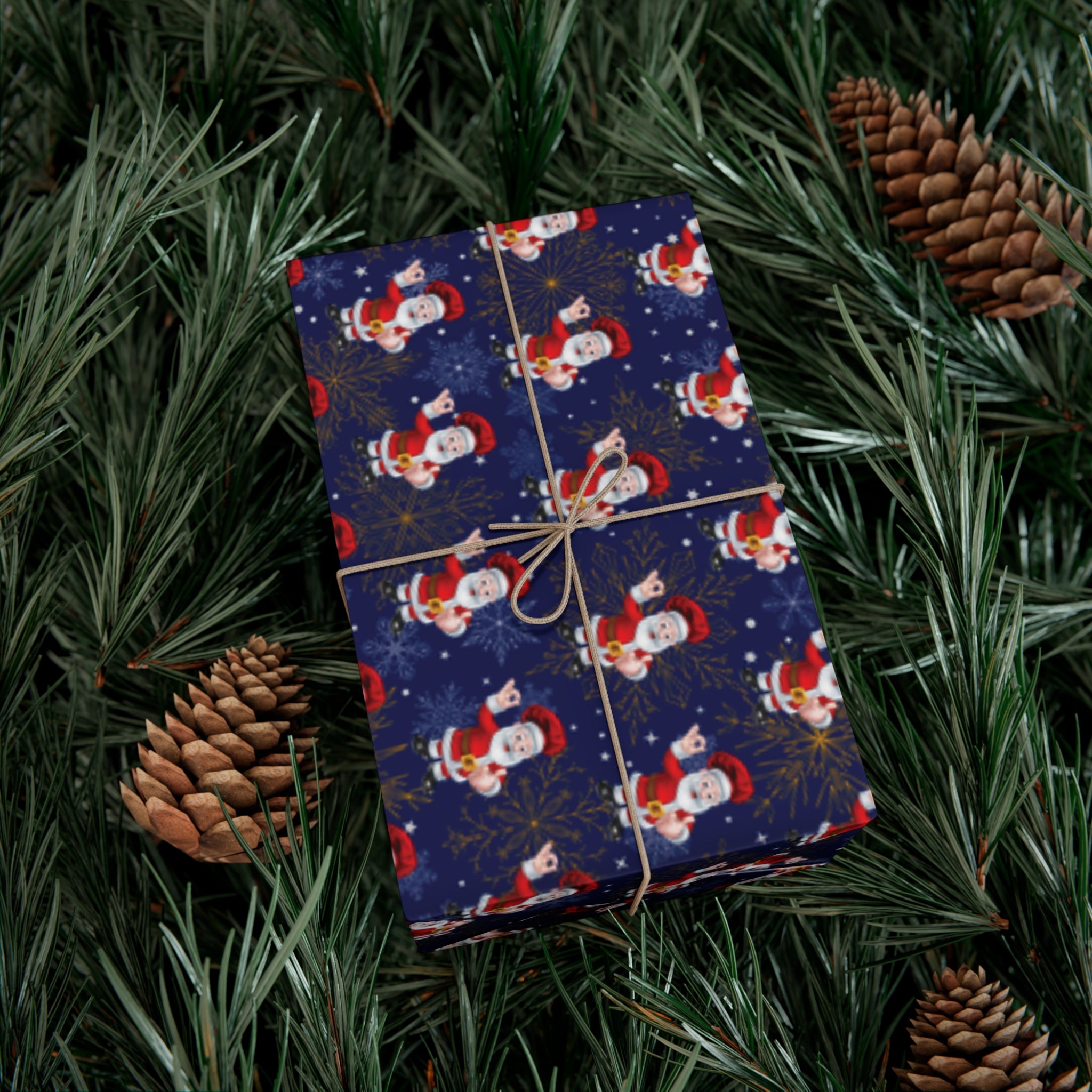 Chef Santa Christmas Wrapping Paper Roll of 6 or 12 Feet | Choice of Matte or Satin Finish | Buy 2 or more and SAVE 10%