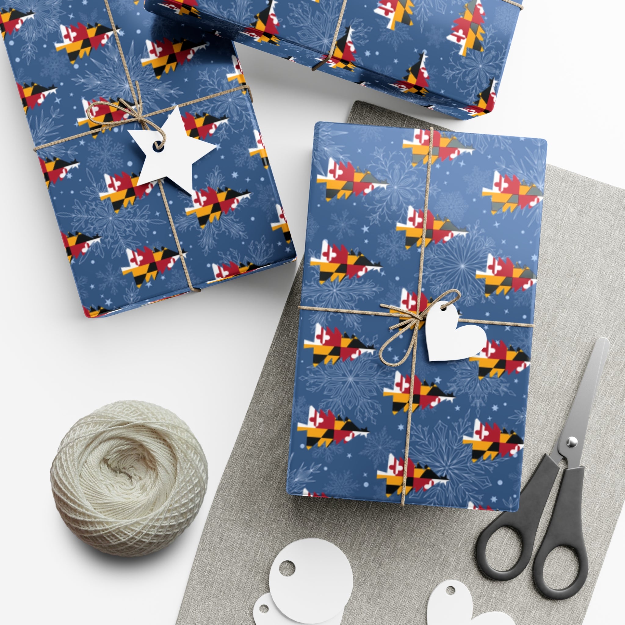 Maryland Christmas Wrapping Paper Roll of 6 or 12 Feet | Choice of Matte or Satin Finish | Buy 2 or more and SAVE 10%
