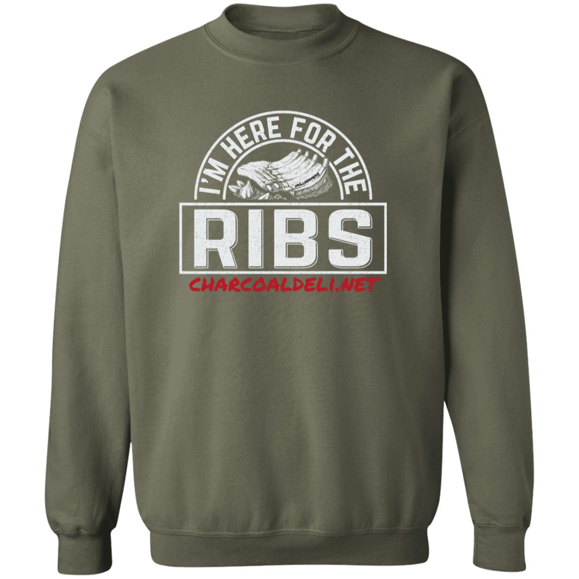 Ribs! Charcoal Deli Fan Gear Crewneck Pullover Sweatshirt