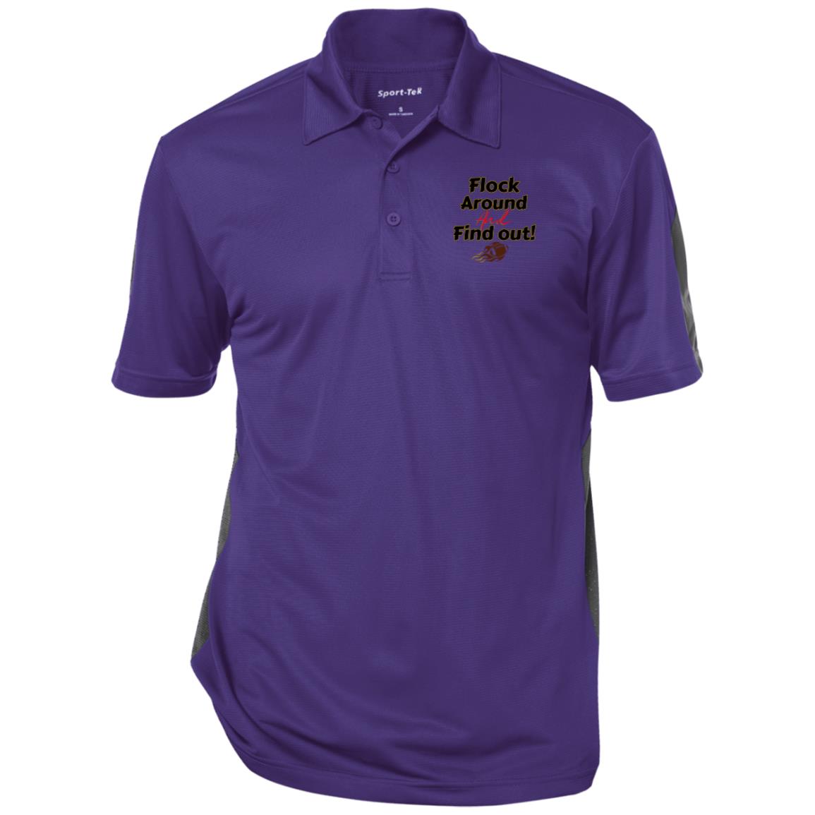 Flock Around and Find Out Performance Textured Three-Button Polo