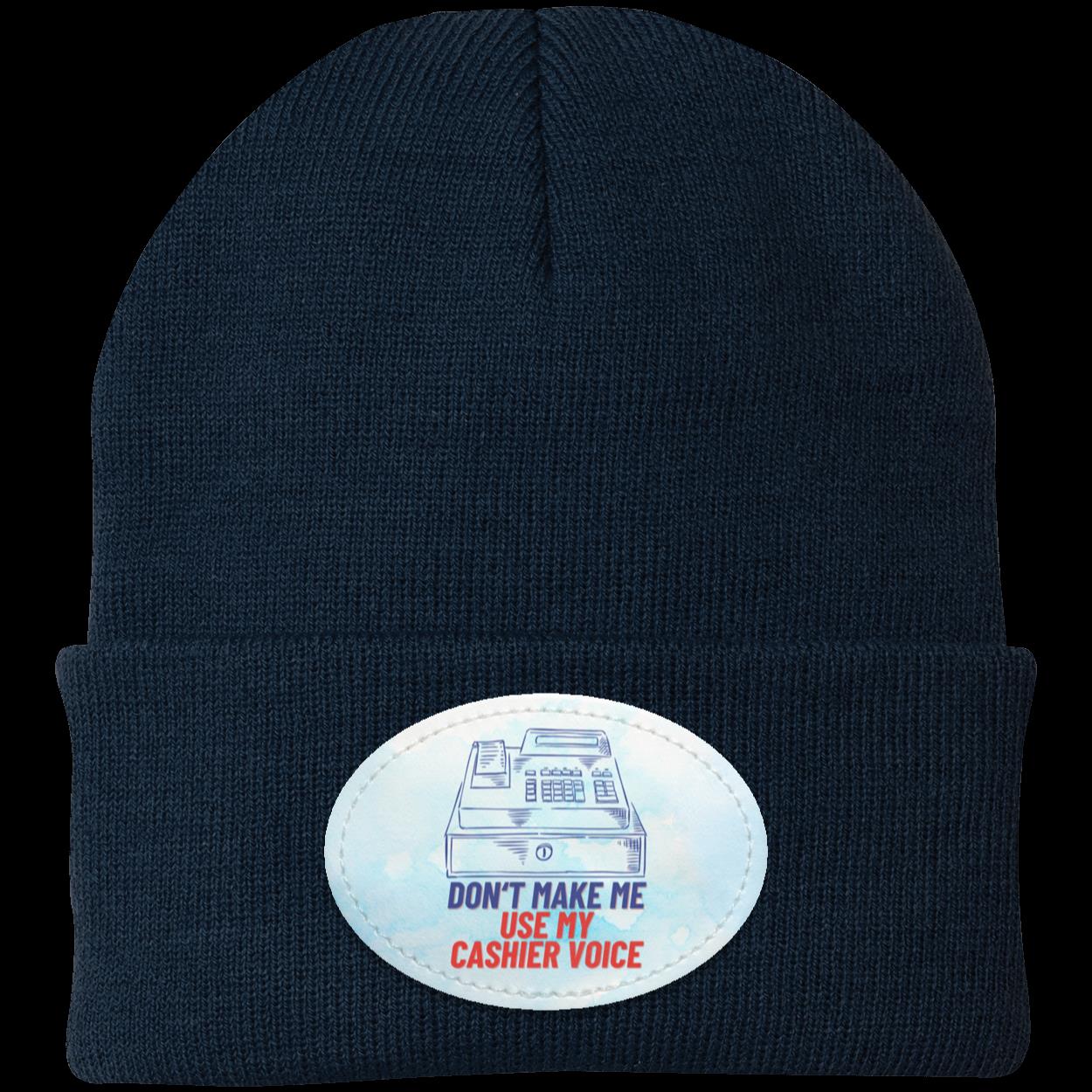 Cashier Knit Cap Winter Beanie with Printed Patch | Available in Assorted Colors