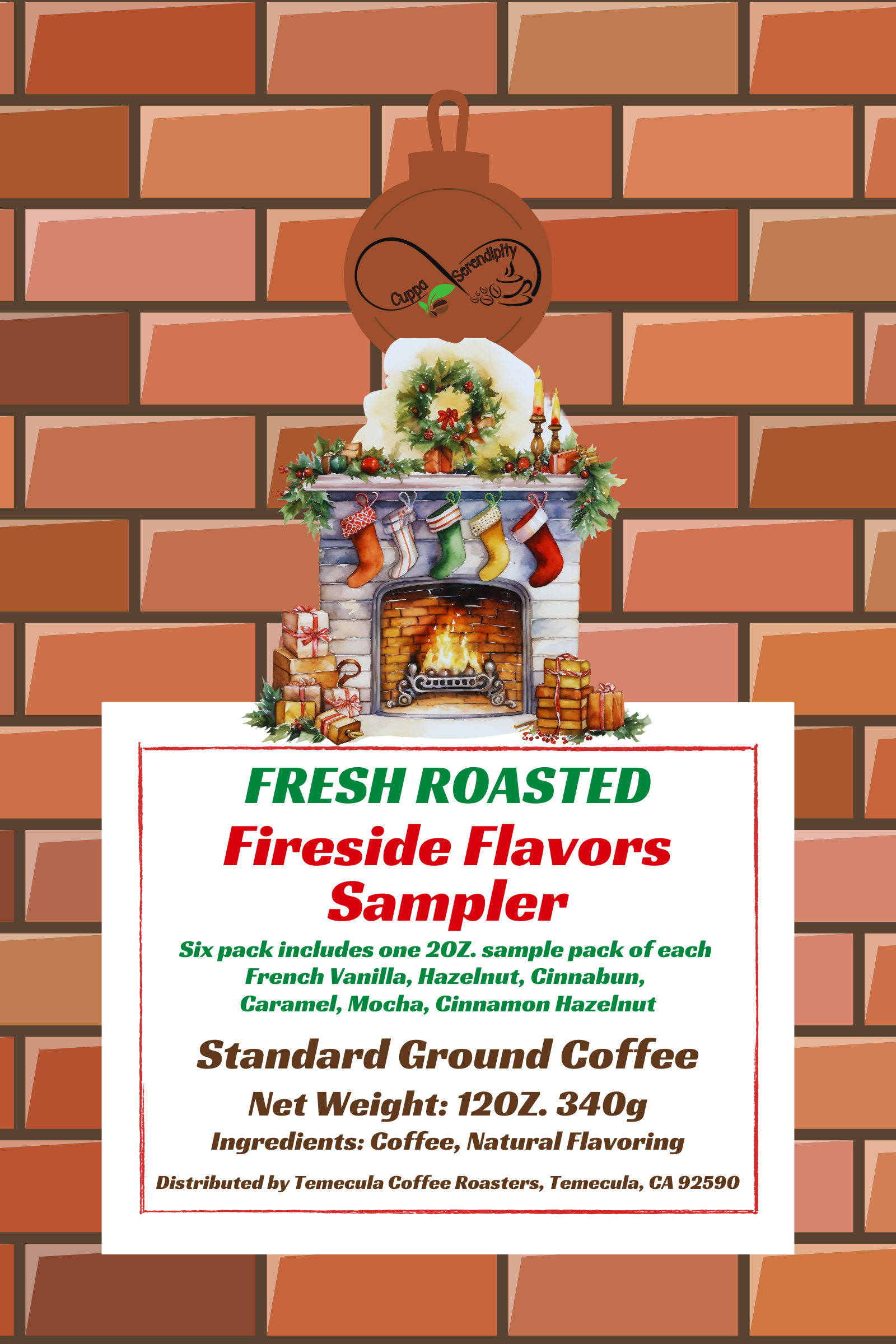 Fireside Flavored Coffees Sample Pack | Six Flavored Craft Coffees | Free Shipping