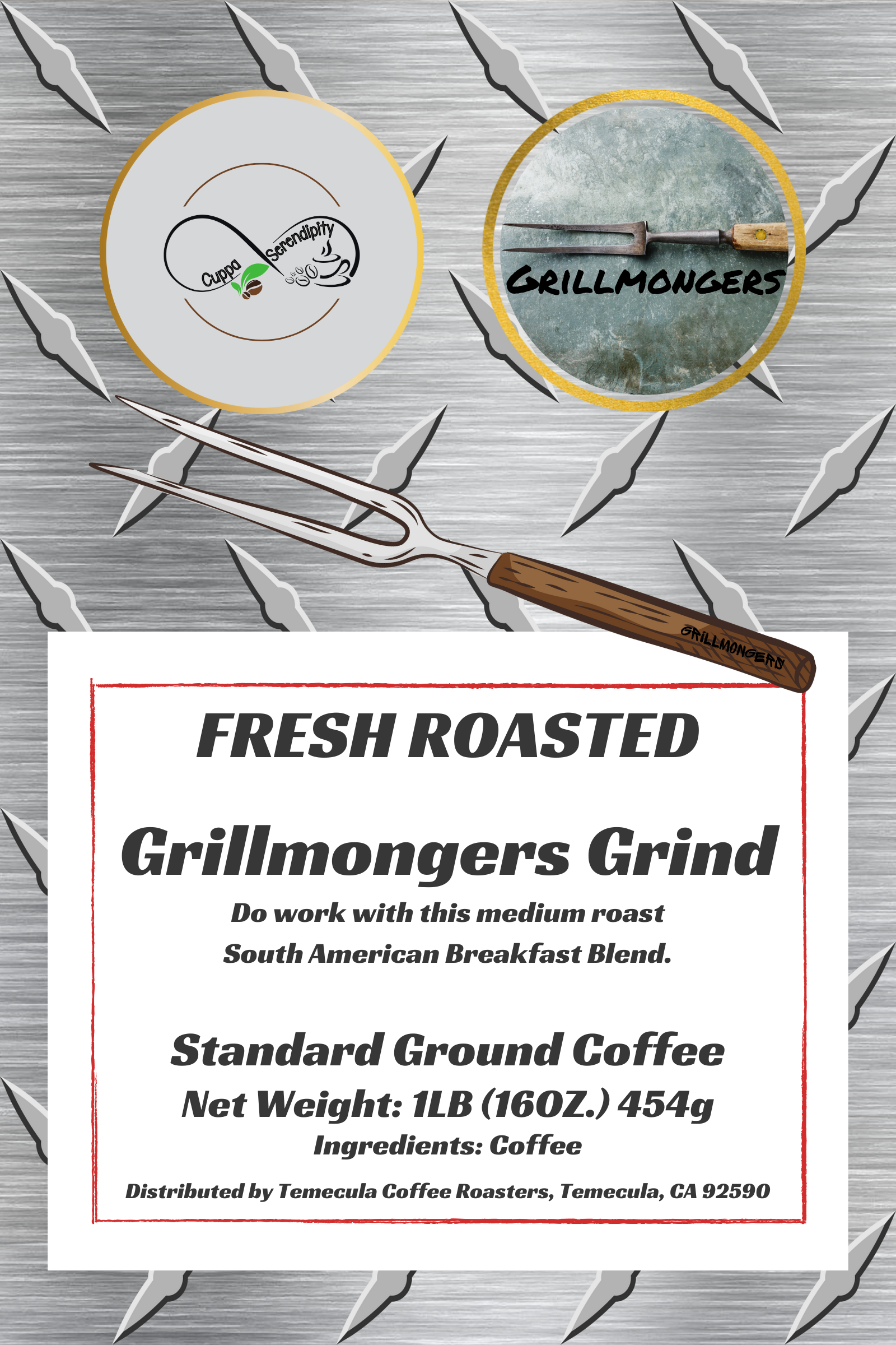 Breakfast Blend Coffee Grillmongers Grind Craft Coffee | 1 Pound Bag Standard Grind | FREE SHIPPING