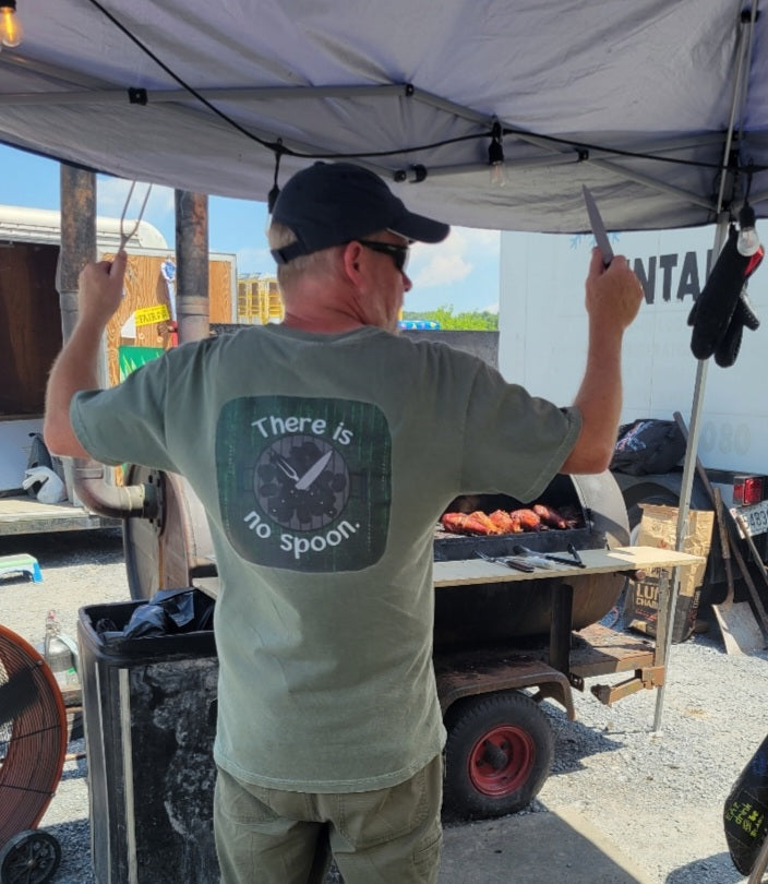 Charcoal Deli Fan Gear | There is No Spoon Premium Cotton T-Shirt Printed on Front and Back