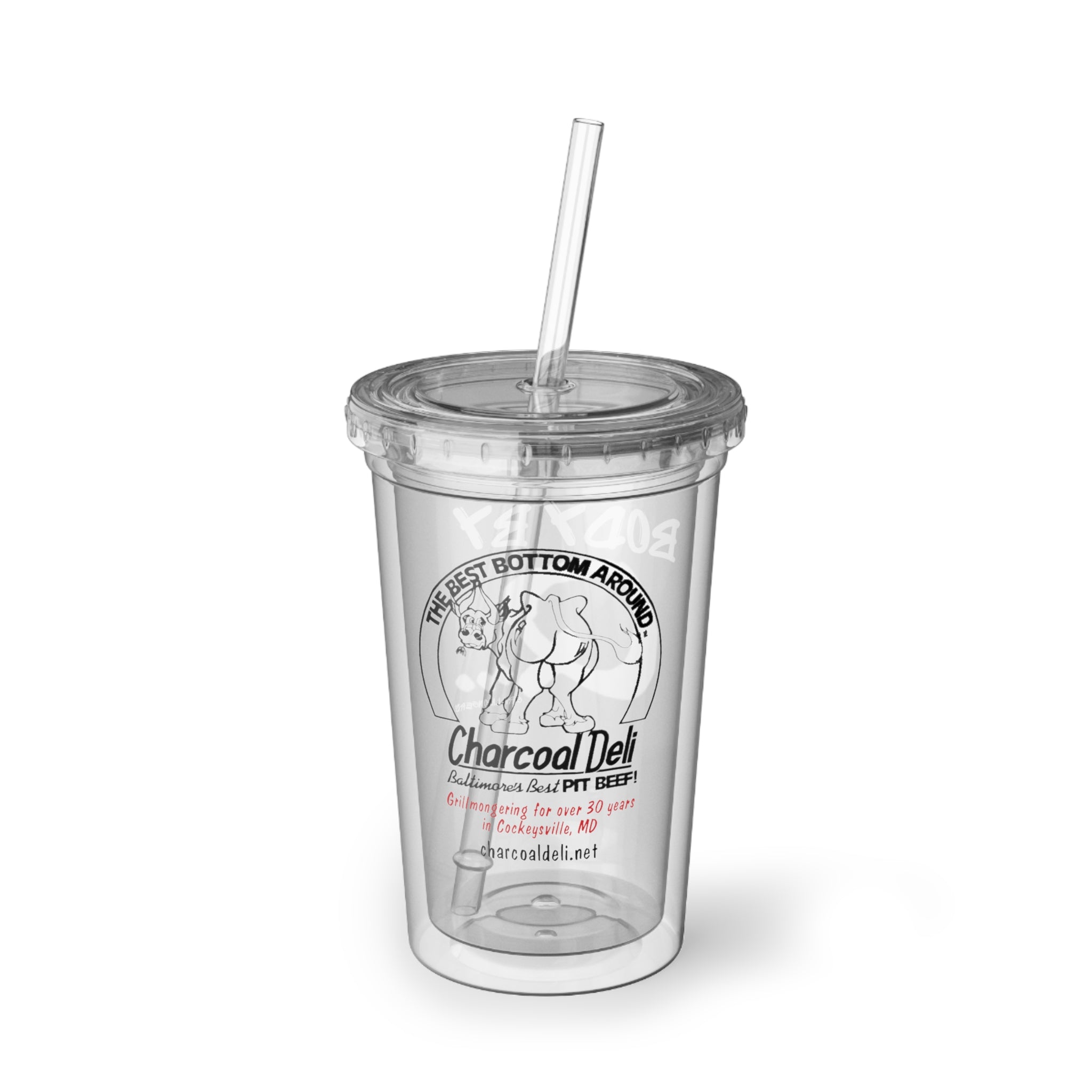 Charcoal Deli Fan 16 ounce Acrylic Cup Q Sauce Lover BBQ Sauce Fanatic Tumbler