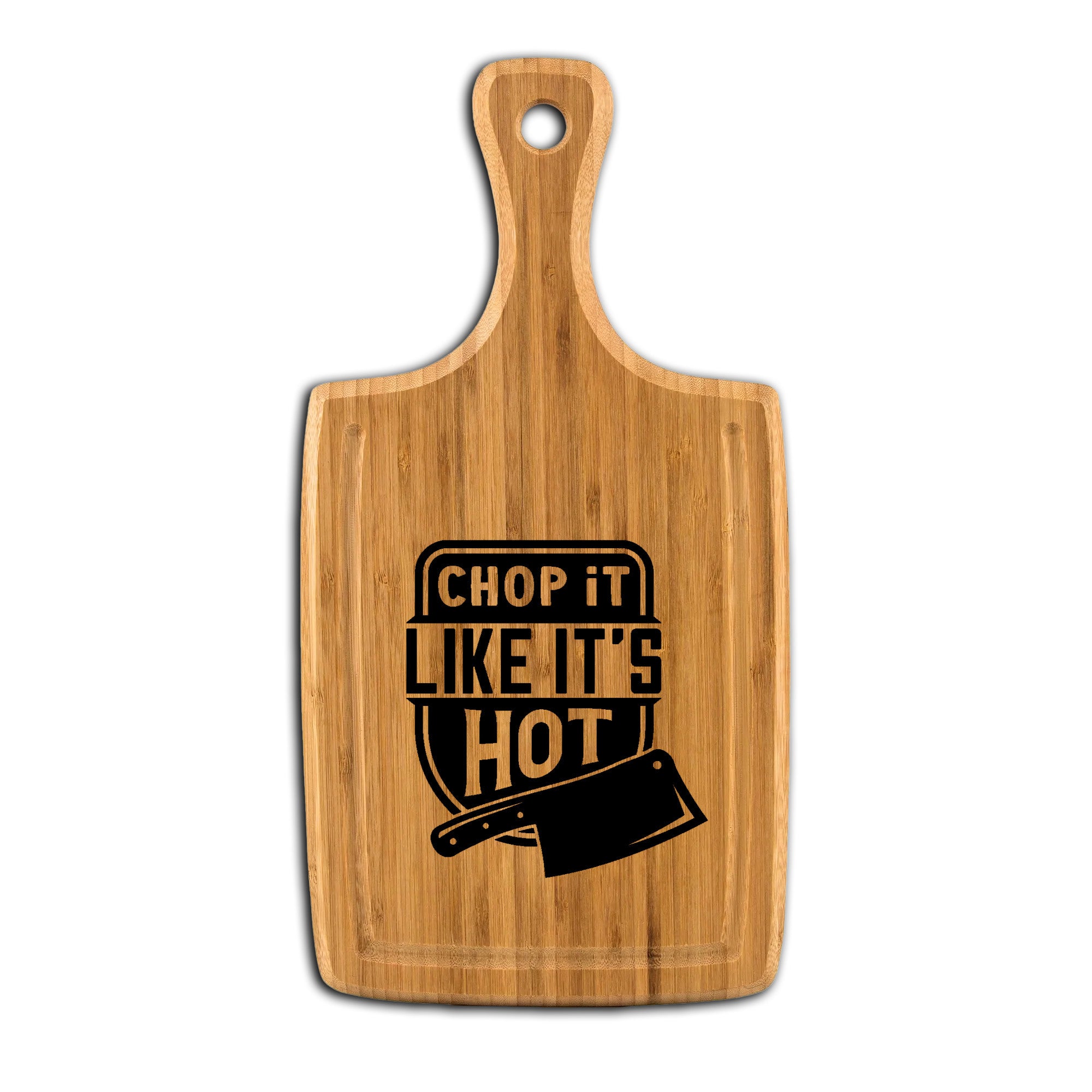 Chop It Like It's Hot Large Handled Bamboo Cutting Board