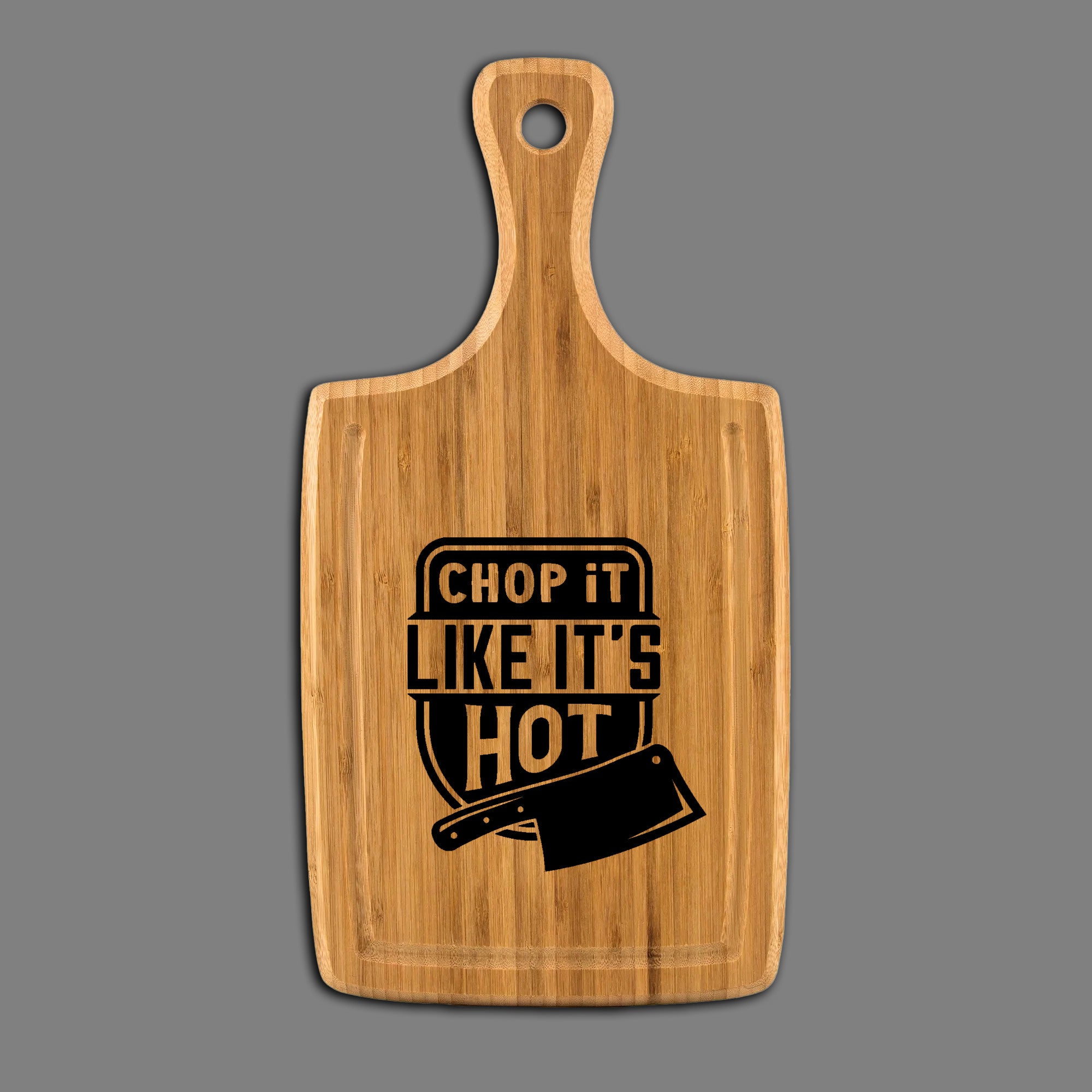 Chop It Like It's Hot Large Handled Bamboo Cutting Board