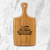 Cut My Food Funny Bamboo Cutting Board with Handle and Juice Groove