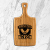 Funny Bamboo Cutting Board with Handle Choose Your Cleaver