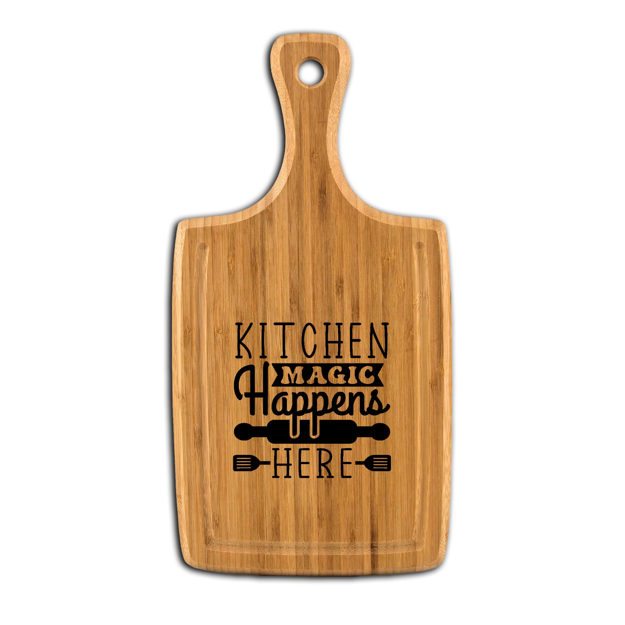 Kitchen Magic Handled Bamboo Cutting Board