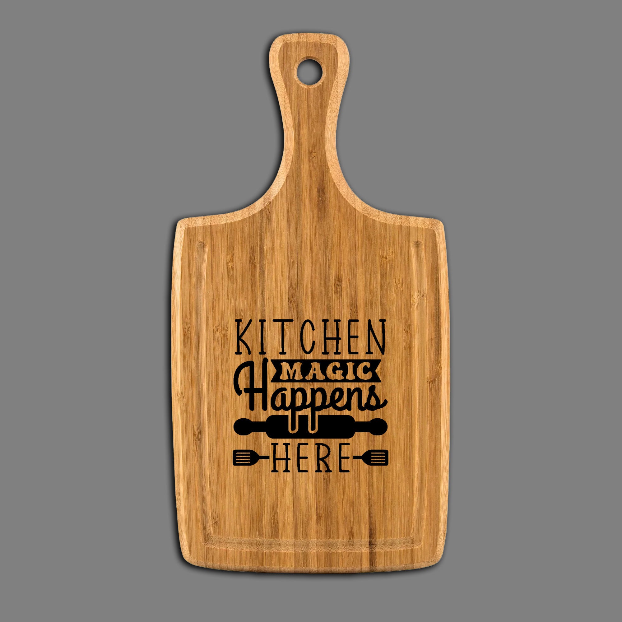 Kitchen Magic Handled Bamboo Cutting Board
