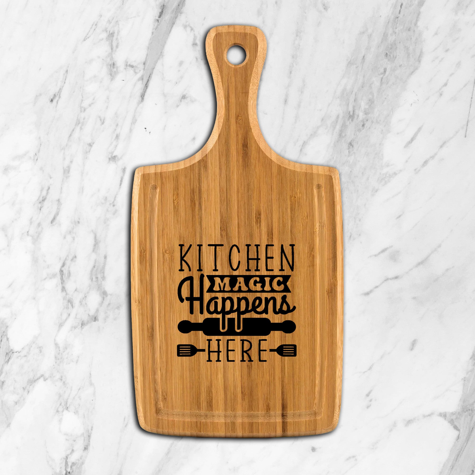 Kitchen Magic Handled Bamboo Cutting Board