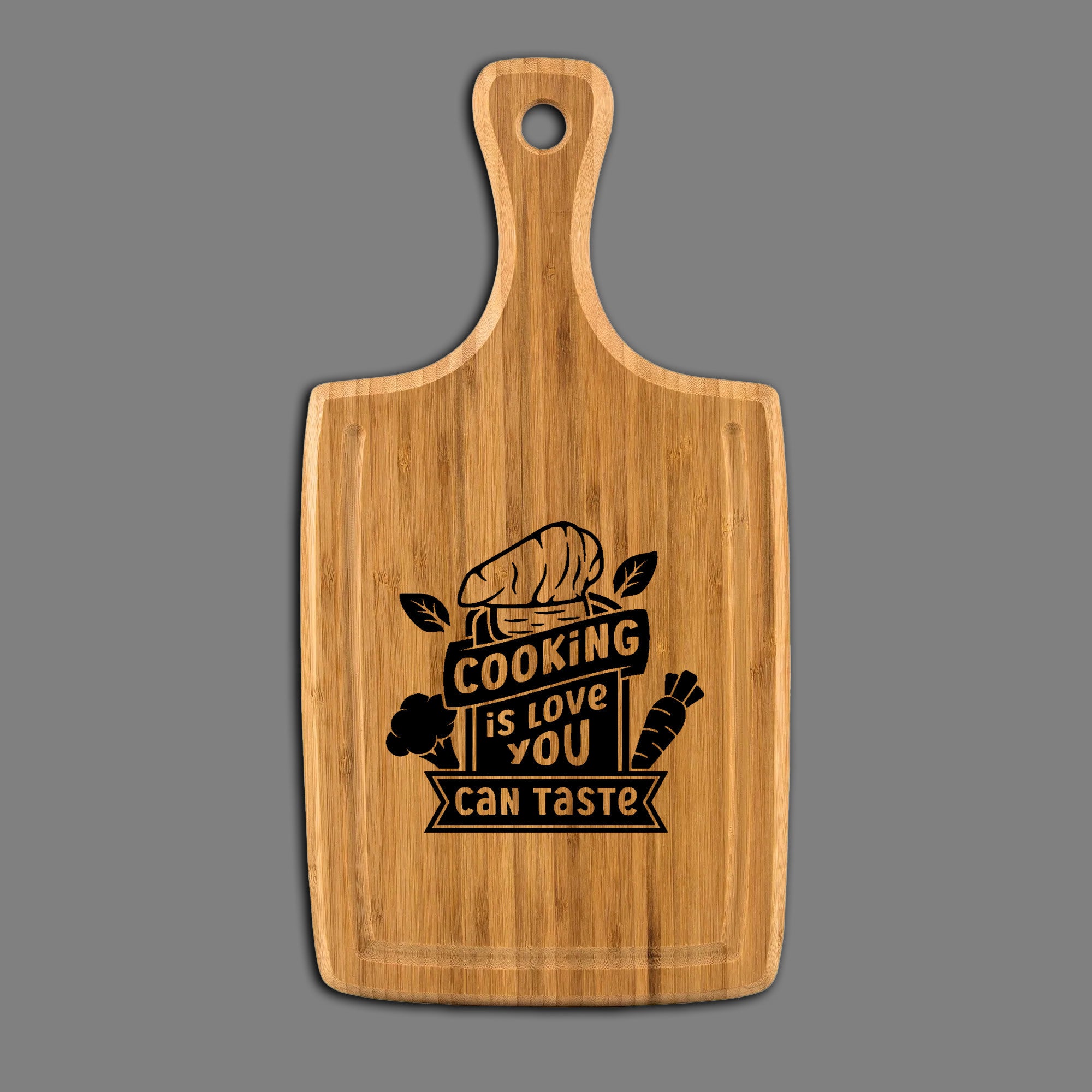 Cooking is Love You Can Taste Bamboo Cutting Board
