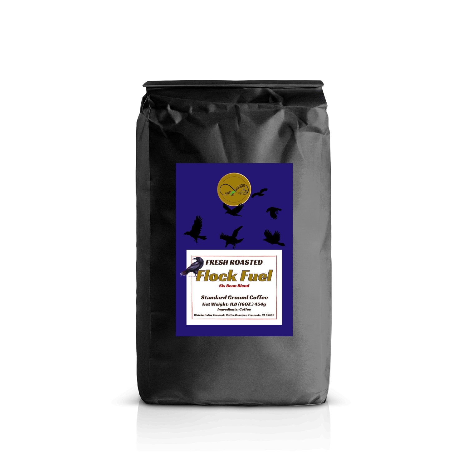 Flock Fuel Fresh Roasted Craft Coffee | One Pound of Six Bean Blend Dark Roast | FREE SHIPPING